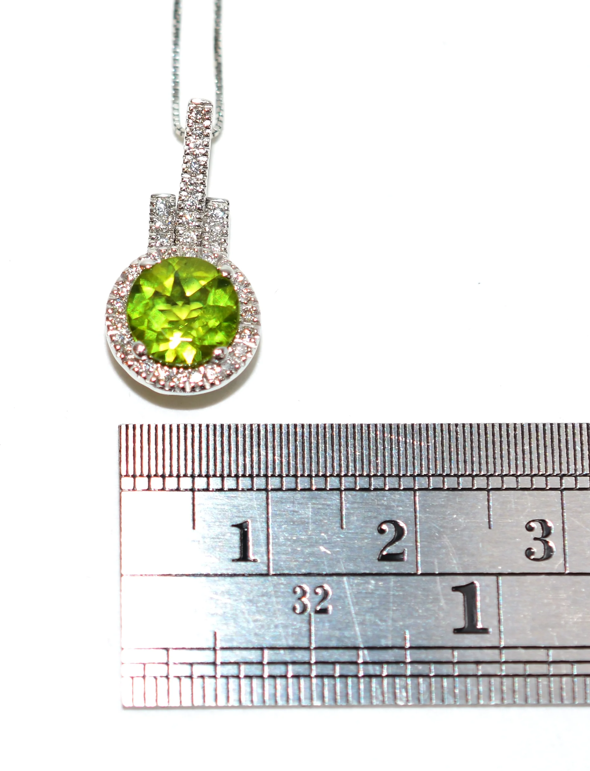 Natural Peridot & Diamond Pendant Necklace Earring Set 14K Solid White Gold 5.94tcw Birthstone Peridot Necklace Peridot Earrings Jewelry Set - Image 20
