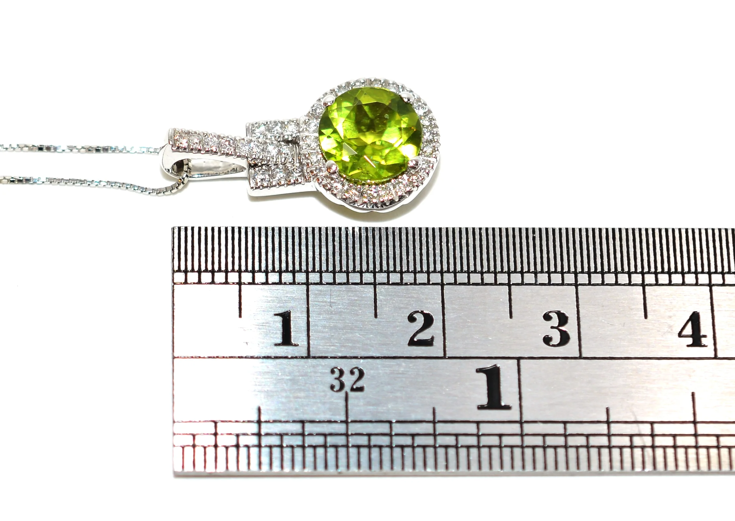 Natural Peridot & Diamond Pendant Necklace Earring Set 14K Solid White Gold 5.94tcw Birthstone Peridot Necklace Peridot Earrings Jewelry Set - Image 21