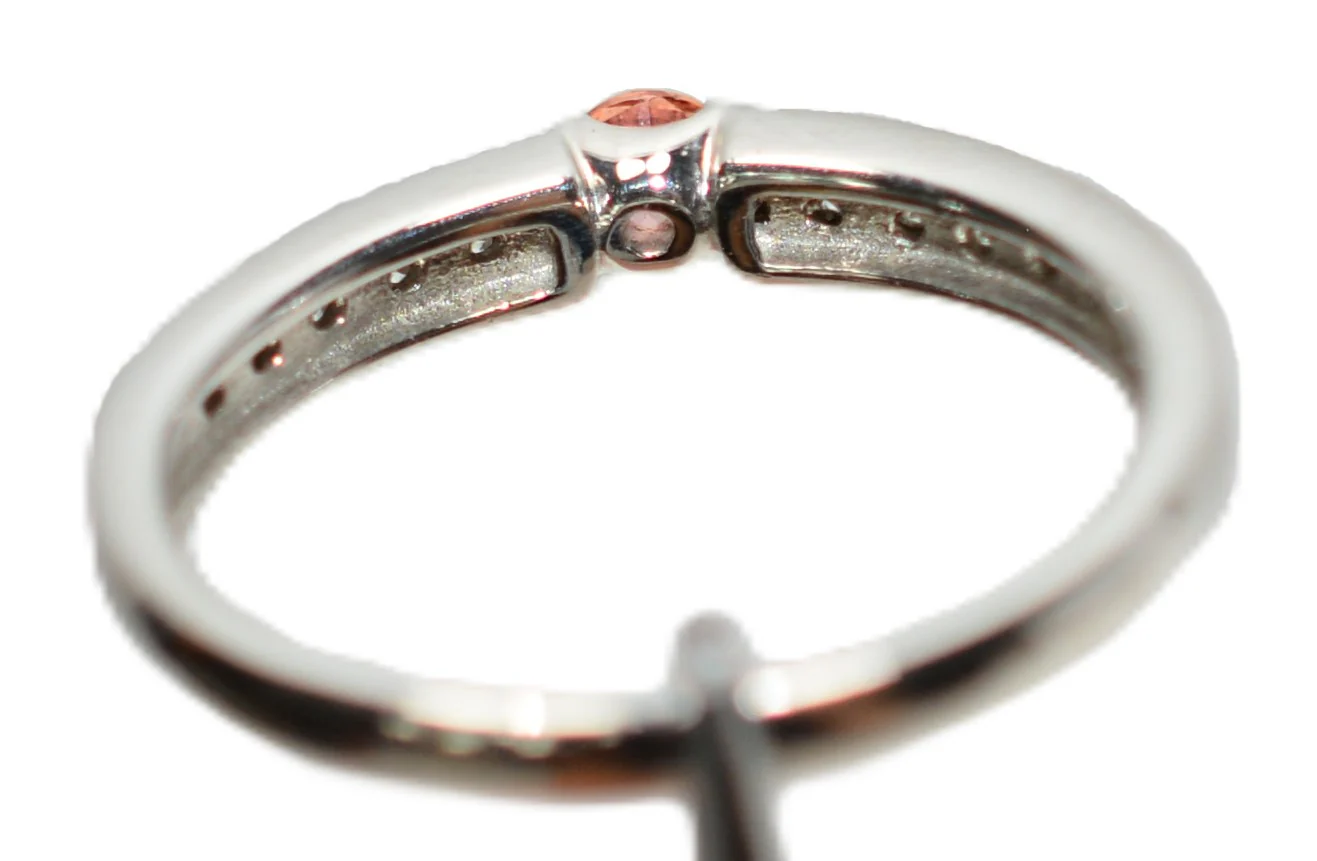 Natural Pink Elbaite Tourmaline & Diamond Ring Solid Platinum .23tcw Gemstone Ring Promise Ring Pink Ring Birthstone Ring Engagement Ring - Image 4