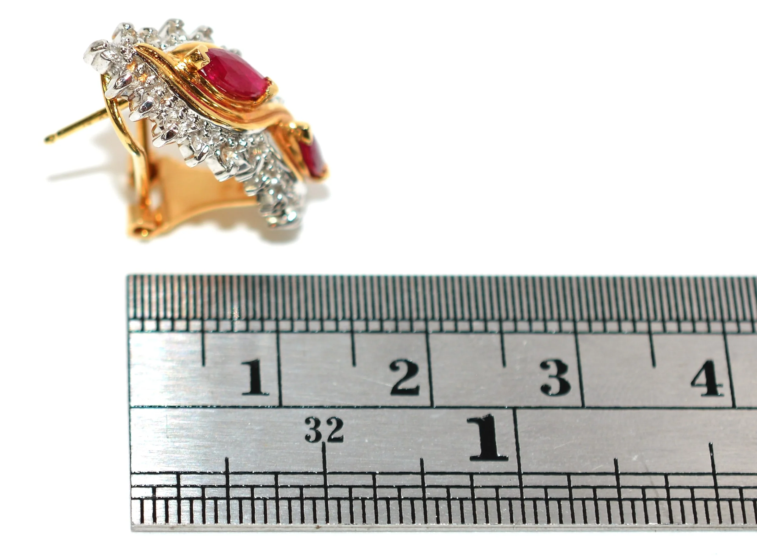 Natural Burmese Ruby & Diamond Earrings 14K Solid Gold 1.52tcw Earrings Vintage Earrings Statement Earrings Birthstone Earrings Estate Jewellery - Image 10