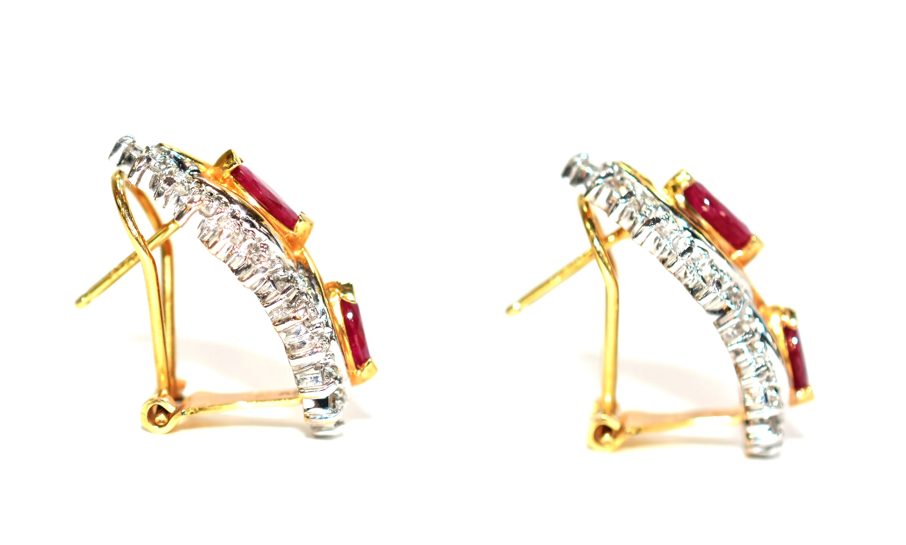 Natural Burmese Ruby & Diamond Earrings 14K Solid Gold 1.52tcw Earrings Vintage Earrings Statement Earrings Birthstone Earrings Estate Jewellery - Image 5