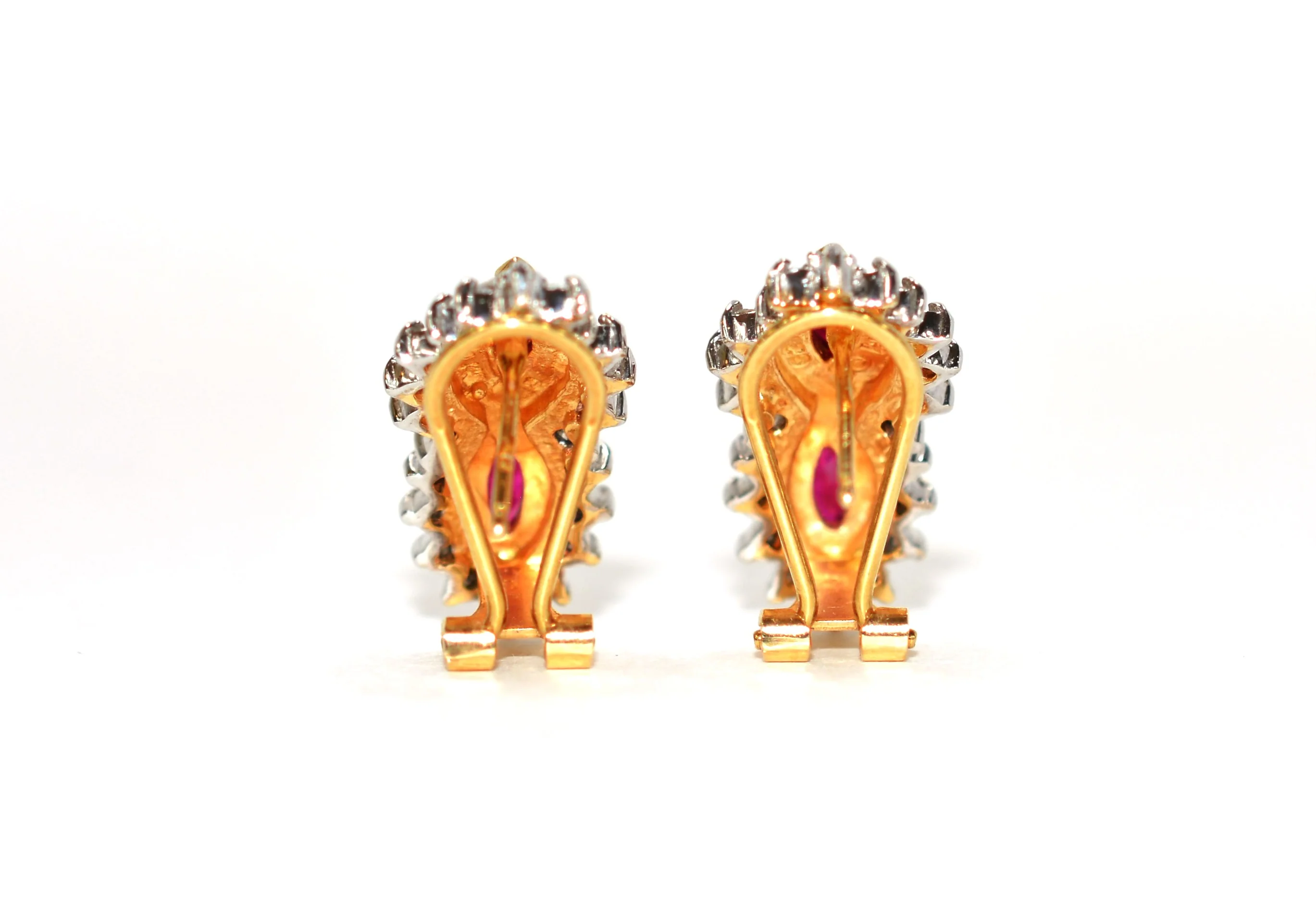 Natural Burmese Ruby & Diamond Earrings 14K Solid Gold 1.52tcw Earrings Vintage Earrings Statement Earrings Birthstone Earrings Estate Jewellery - Image 6