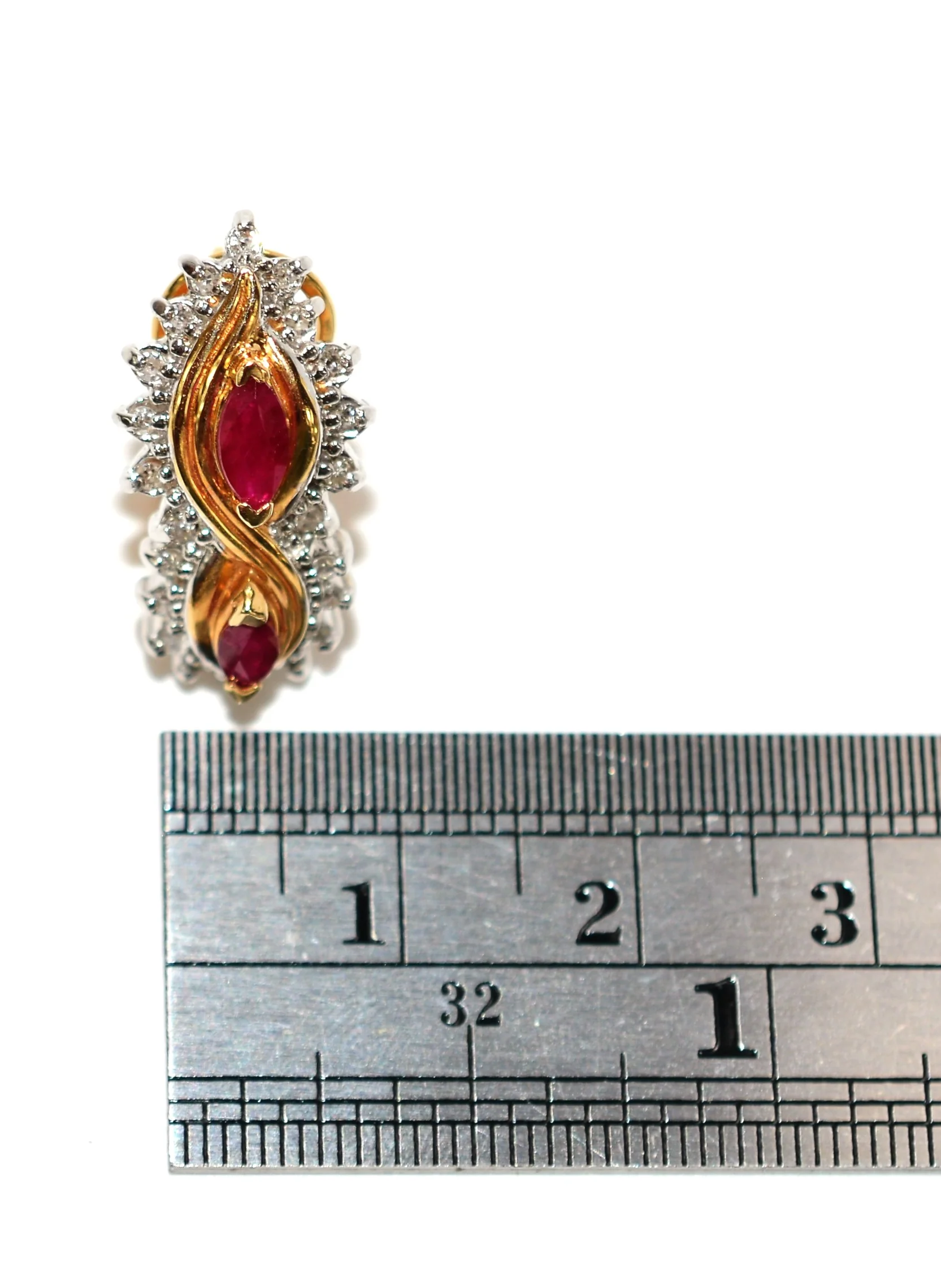 Natural Burmese Ruby & Diamond Earrings 14K Solid Gold 1.52tcw Earrings Vintage Earrings Statement Earrings Birthstone Earrings Estate Jewellery - Image 9