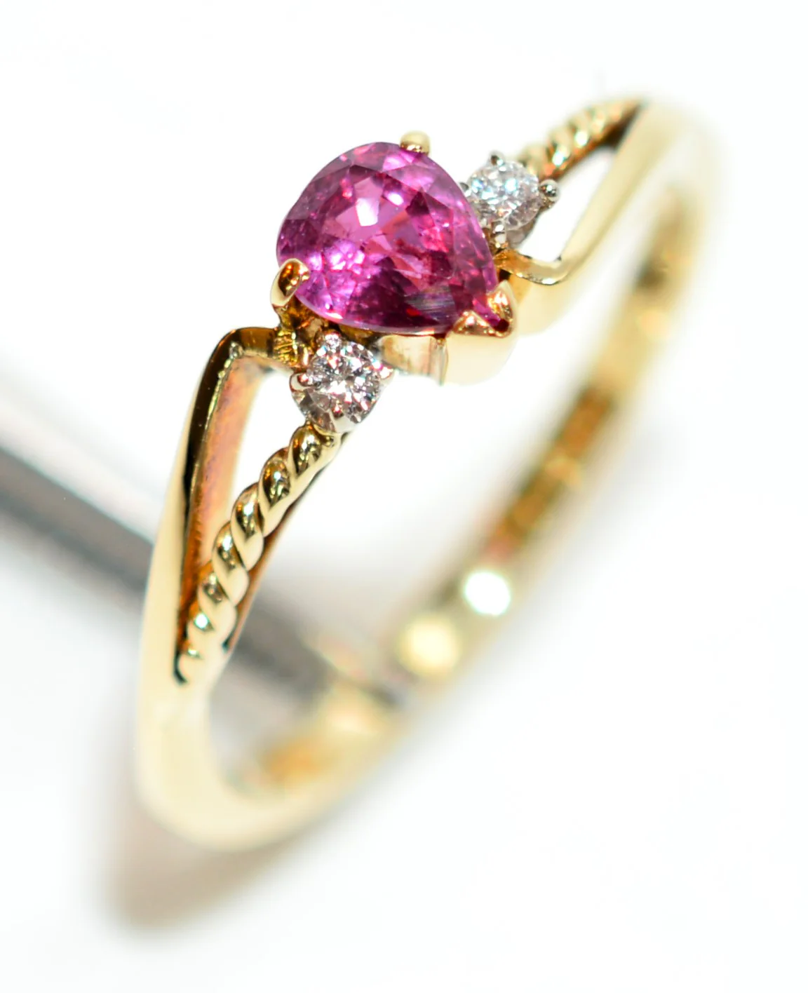 Natural Ruby & Diamond Ring 14K Solid Gold .46tcw Bridal Wedding Engagement Birthstone Statement Cocktail Estate Vintage Jewelry Jewellery - Image 4