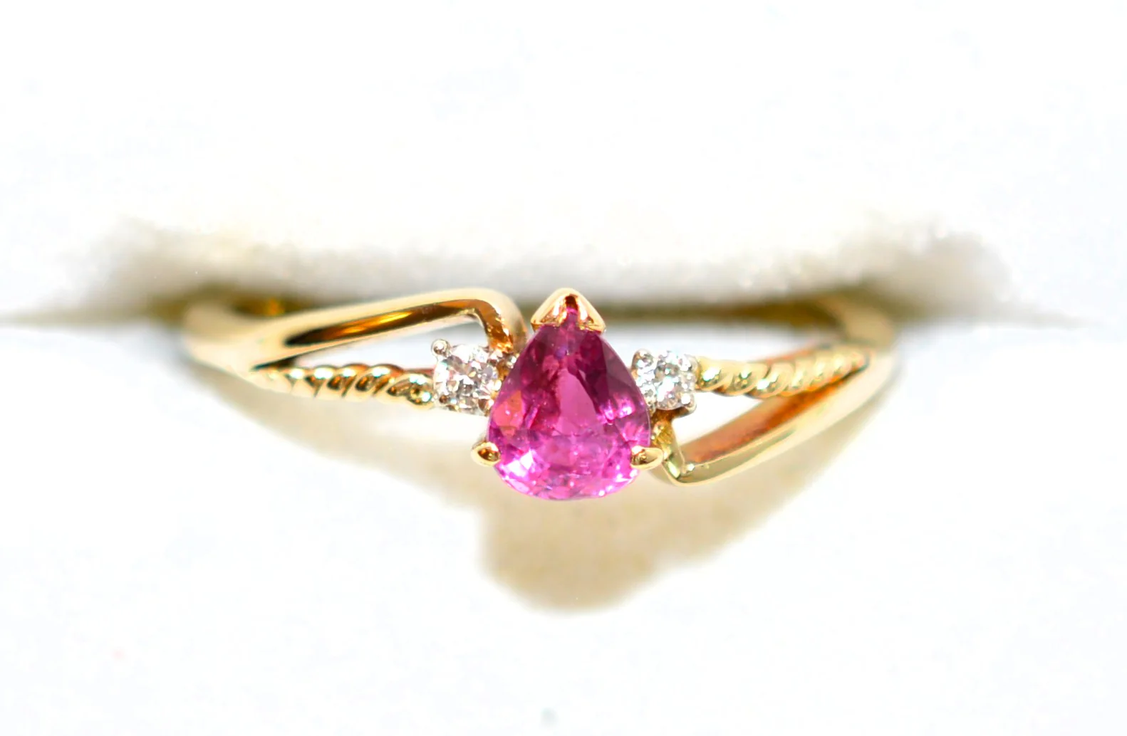 Natural Ruby & Diamond Ring 14K Solid Gold .46tcw Bridal Wedding Engagement Birthstone Statement Cocktail Estate Vintage Jewelry Jewellery - Image 5