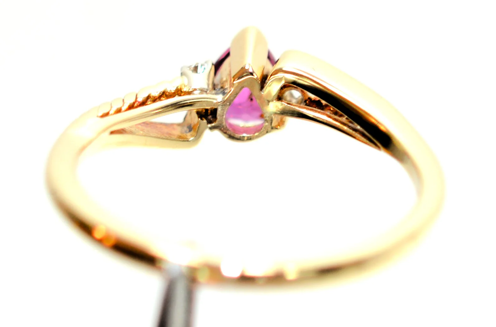 Natural Ruby & Diamond Ring 14K Solid Gold .46tcw Bridal Wedding Engagement Birthstone Statement Cocktail Estate Vintage Jewelry Jewellery - Image 7