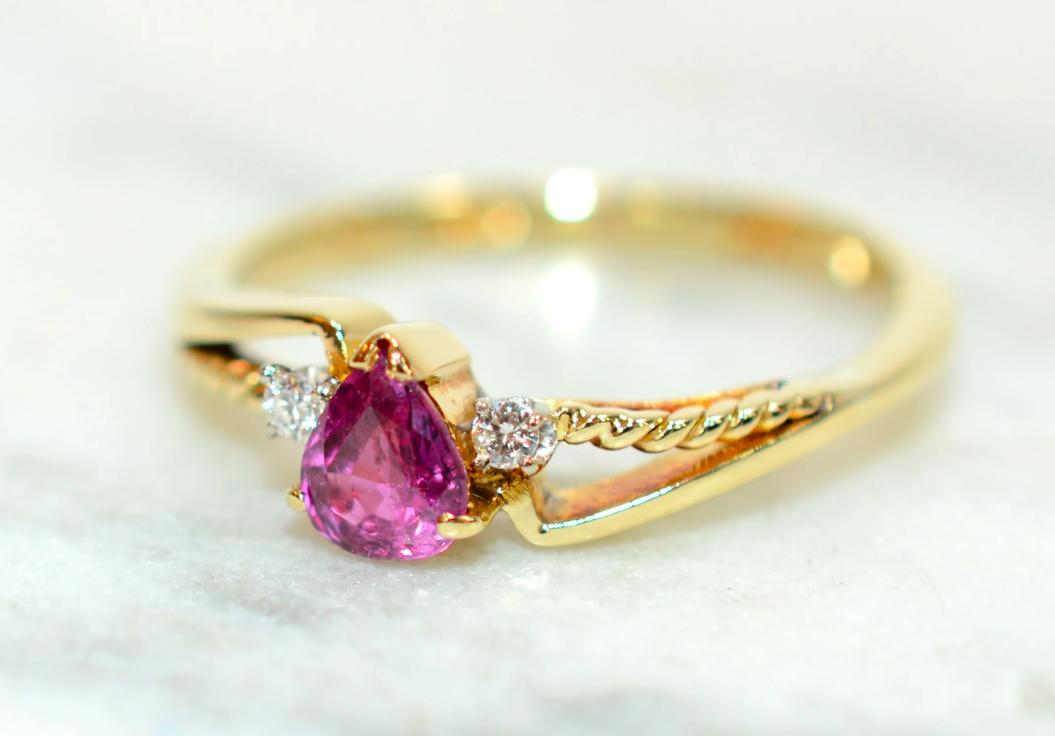Natural Ruby & Diamond Ring 14K Solid Gold .46tcw Bridal Wedding Engagement Birthstone Statement Cocktail Estate Vintage Jewelry Jewellery - Image 8