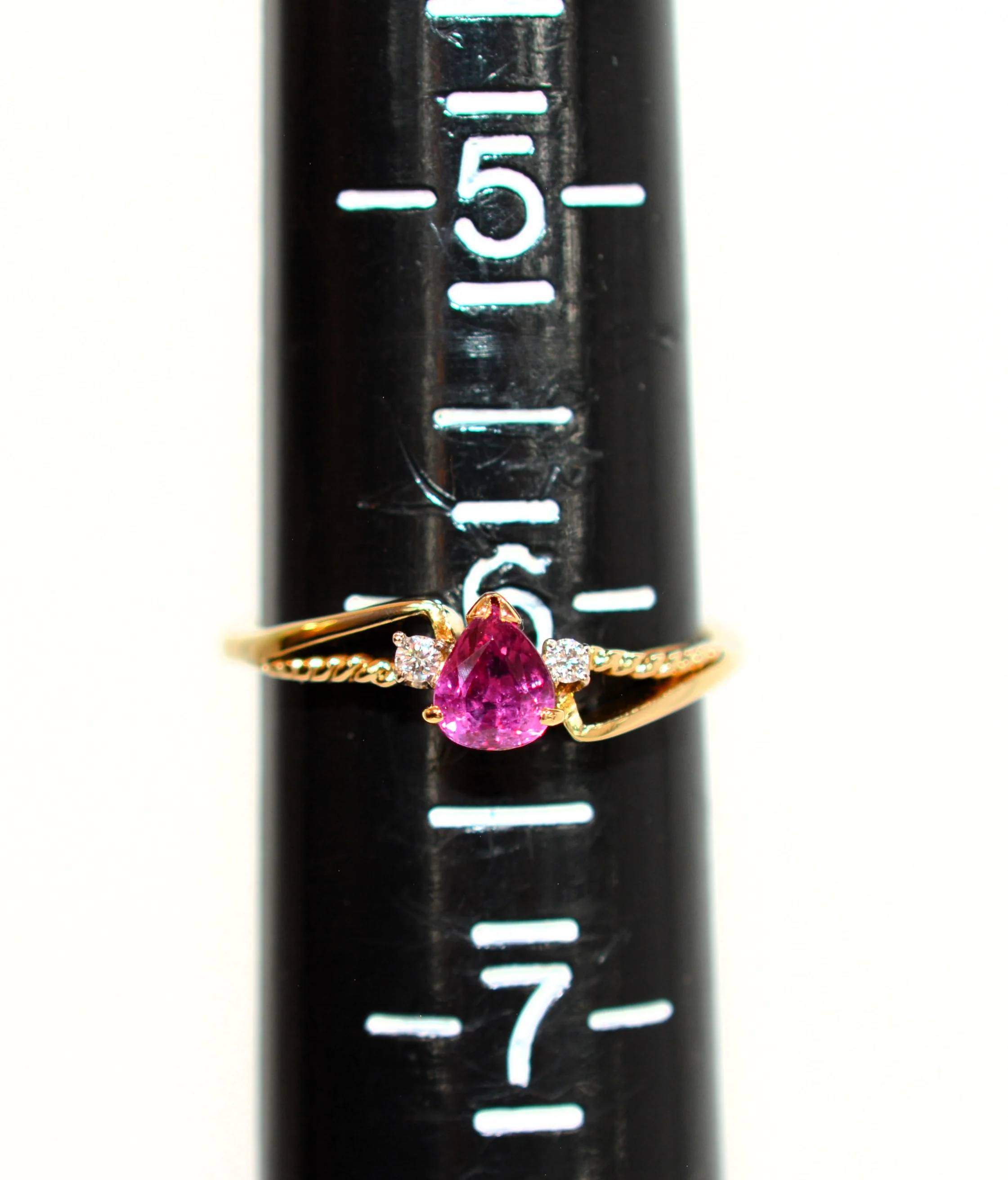 Natural Ruby & Diamond Ring 14K Solid Gold .46tcw Bridal Wedding Engagement Birthstone Statement Cocktail Estate Vintage Jewelry Jewellery - Image 9