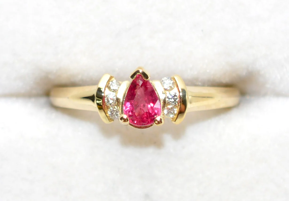Natural Ruby & Diamond Ring 14K Solid Gold .51tcw Gemstone Anniversary Statement Estate Ring Engagement Bridal Jewelry Promise Ring Red Gem - Image 5
