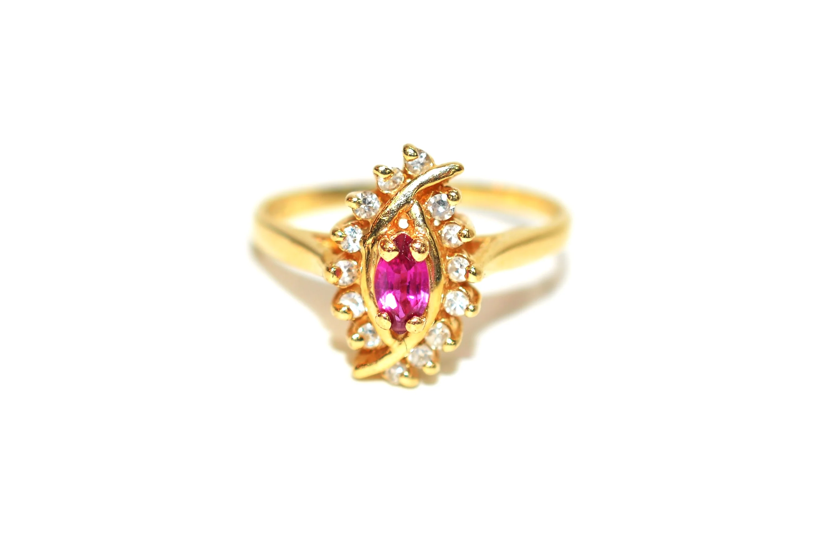 Natural Ruby & Diamond Ring 14K Solid Gold .33tcw Gemstone Ring Birthstone Ring Red Ring Vintage Ring Estate Jewelry Fine Jewellery Promise