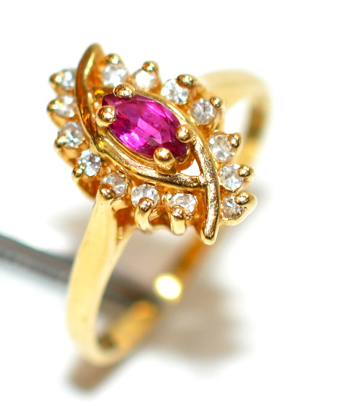Natural Ruby & Diamond Ring 14K Solid Gold .33tcw Gemstone Ring Birthstone Ring Red Ring Vintage Ring Estate Jewelry Fine Jewellery Promise - Image 4