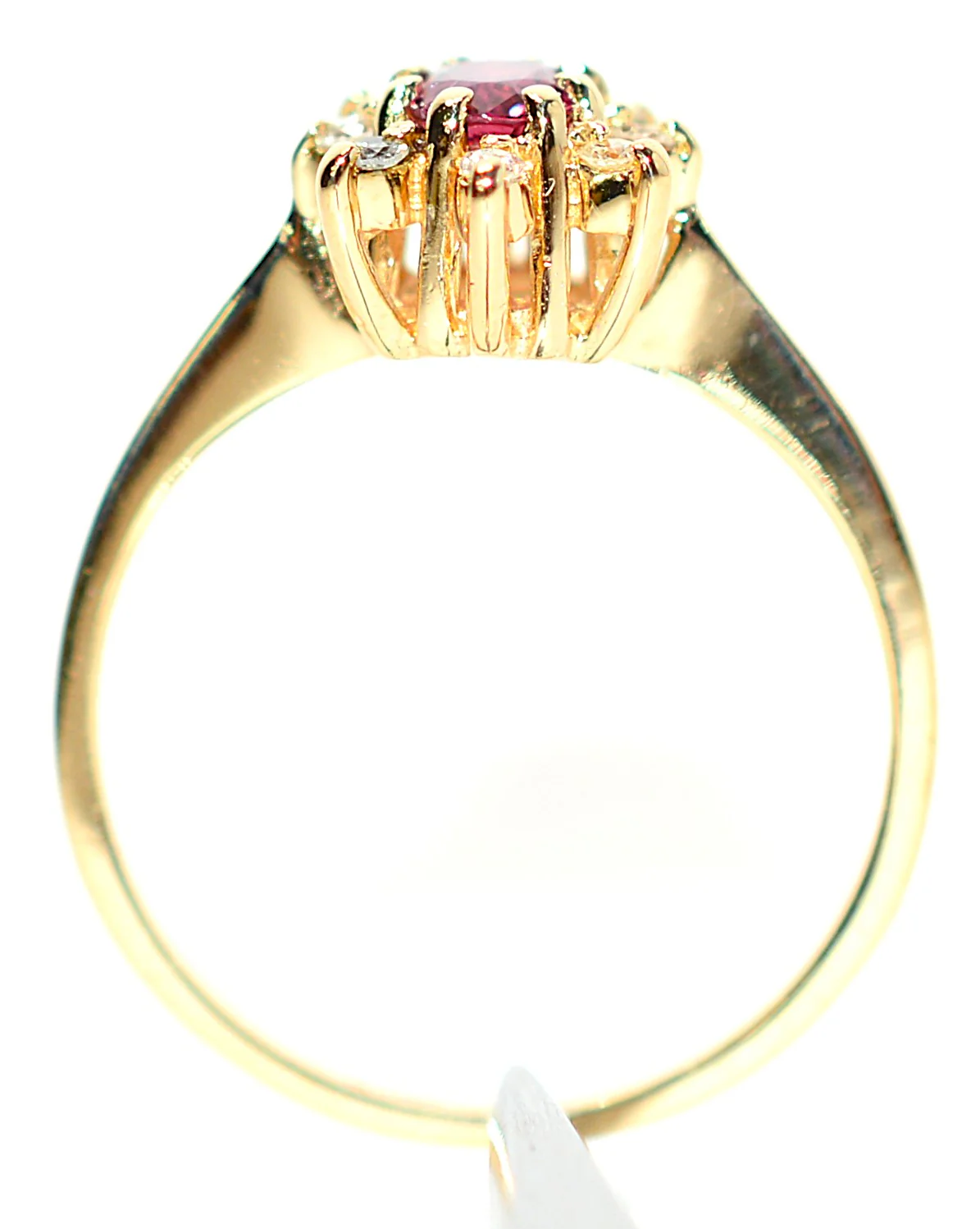 Natural Ruby & Diamond Ring 14K Solid Gold .29tcw Gemstone Ring July Birthstone Ring Red Ring Vintage Ring Estate Jewelry Fine Jewellery - Image 3