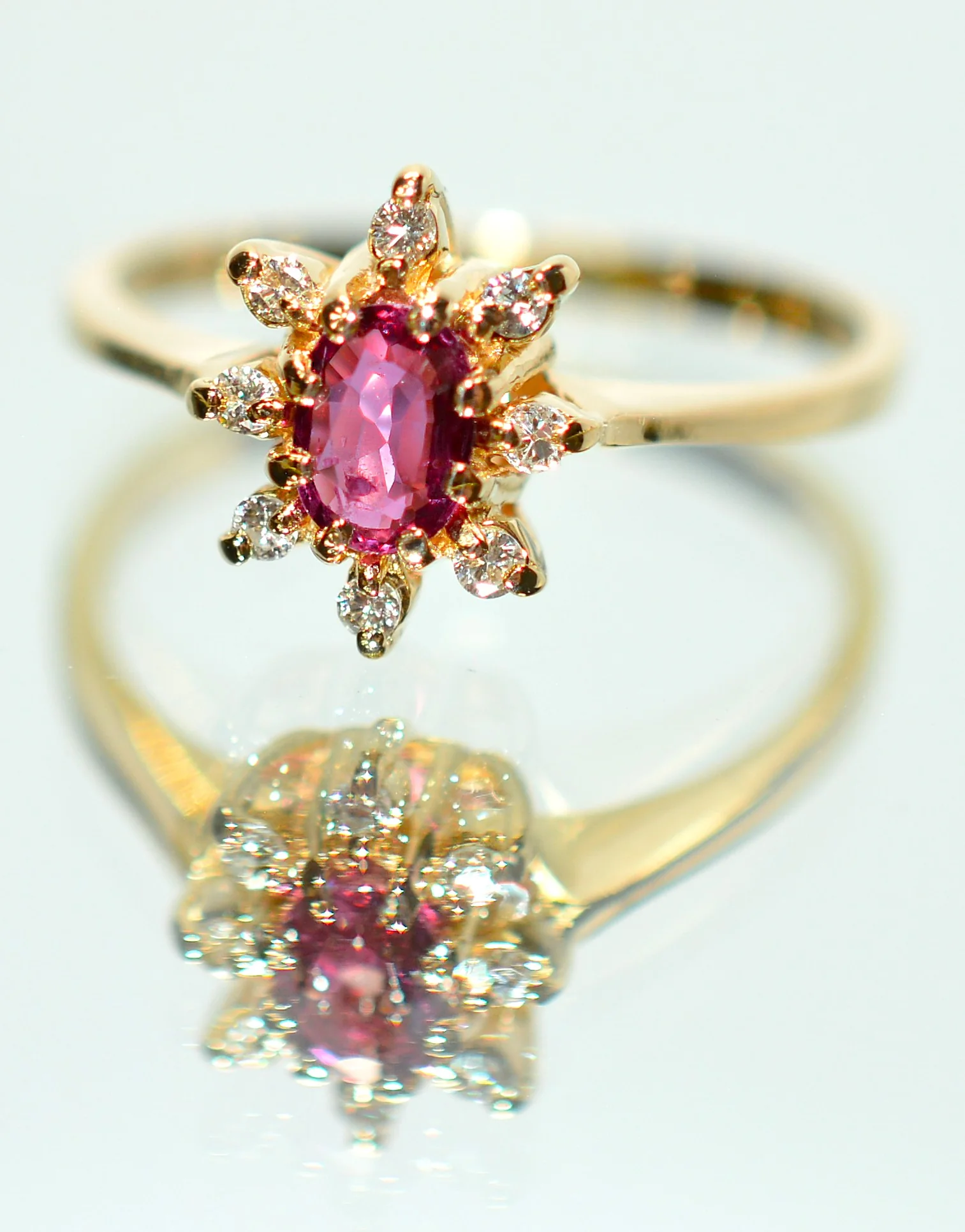 Natural Ruby & Diamond Ring 14K Solid Gold .29tcw Gemstone Ring July Birthstone Ring Red Ring Vintage Ring Estate Jewelry Fine Jewellery - Image 8