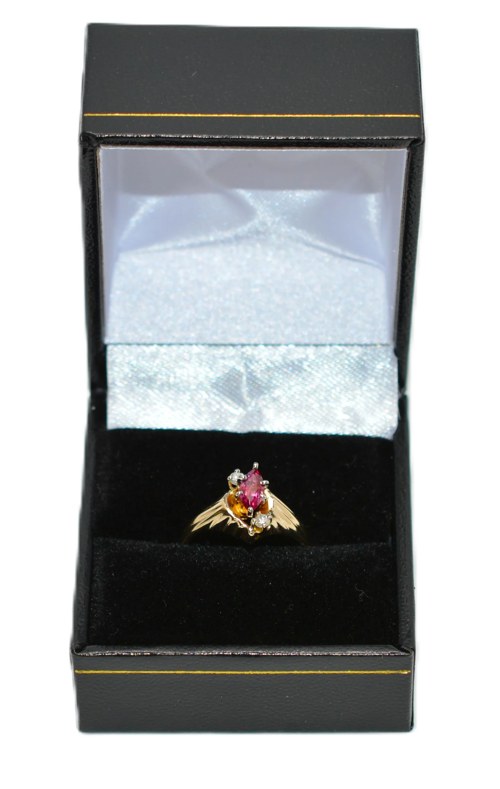 Natural Ruby & Diamond Ring 14K Solid Gold .48tcw Gemstone Ring July Birthstone Ring Red Ring Vintage Ring Estate Jewelry Marquise Gemstone - Image 12