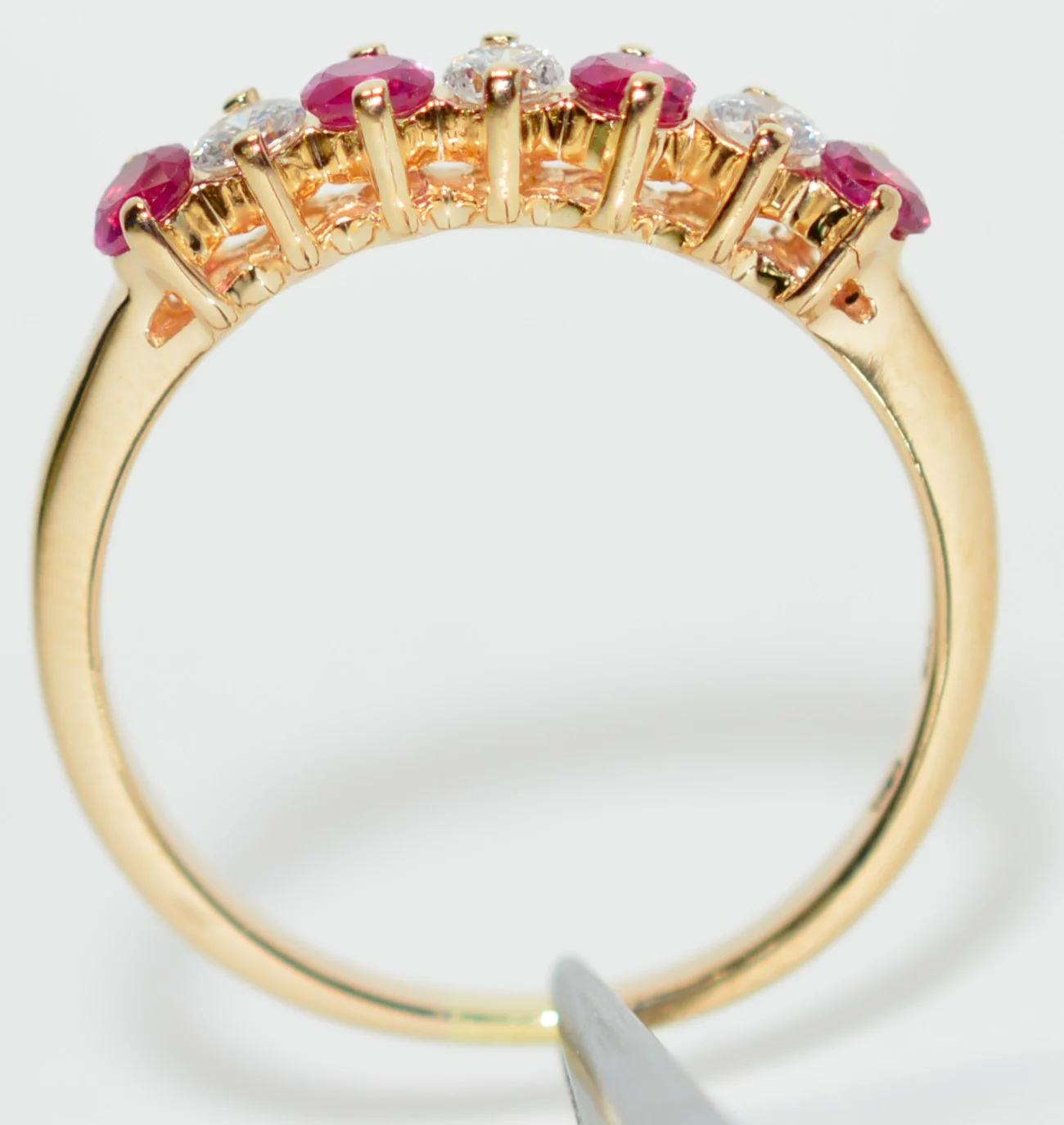 Natural Ruby & Diamond Ring 10K Solid Gold .86tcw Ruby Band Cluster Birthstone July Birthstone Red Gemstone Promise Wedding Anniversary - Image 3