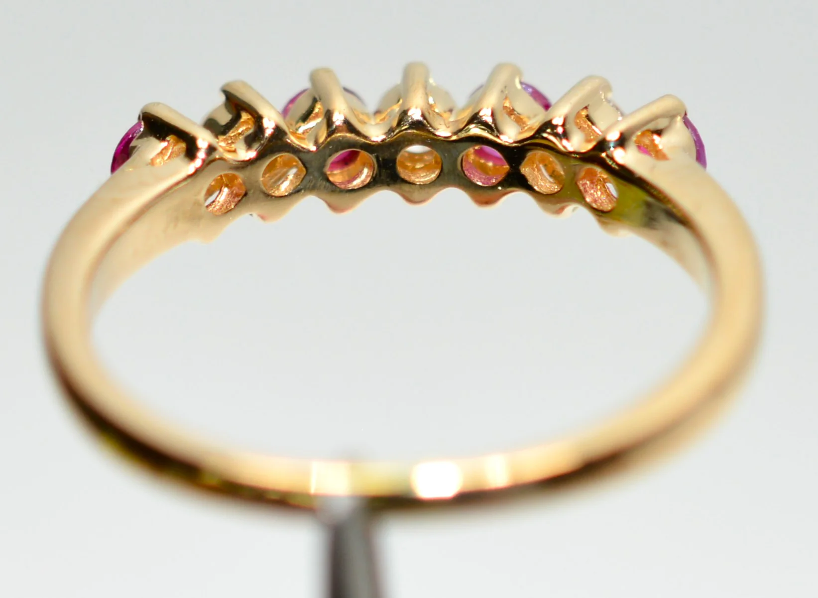 Natural Ruby & Diamond Ring 10K Solid Gold .86tcw Ruby Band Cluster Birthstone July Birthstone Red Gemstone Promise Wedding Anniversary - Image 7