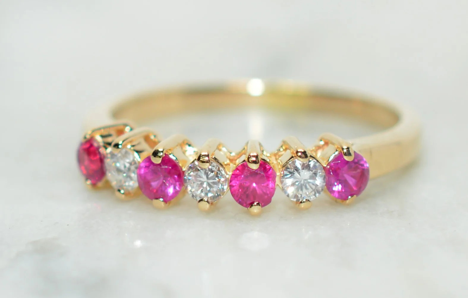 Natural Ruby & Diamond Ring 10K Solid Gold .86tcw Ruby Band Cluster Birthstone July Birthstone Red Gemstone Promise Wedding Anniversary - Image 8