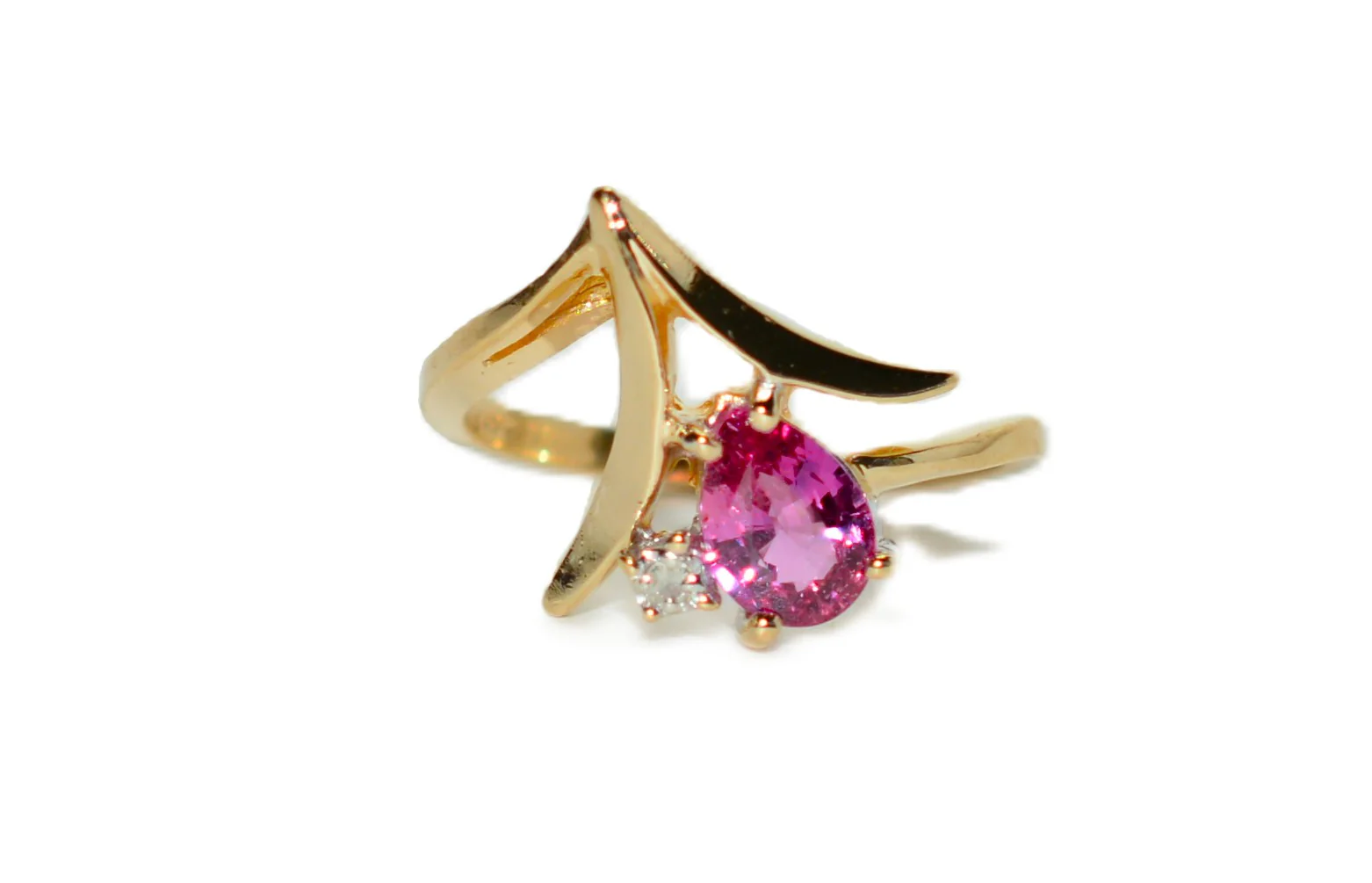 Natural Ruby & Diamond Ring 14K Solid Gold .69tcw Statement Ring Cocktail Ring July Birthstone Estate Vintage Jewelry Jewellery