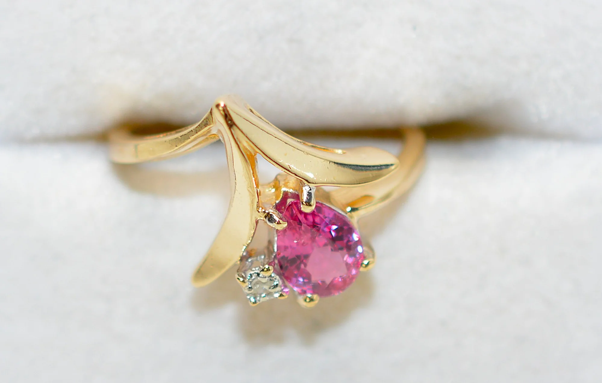 Natural Ruby & Diamond Ring 14K Solid Gold .69tcw Statement Ring Cocktail Ring July Birthstone Estate Vintage Jewelry Jewellery - Image 5