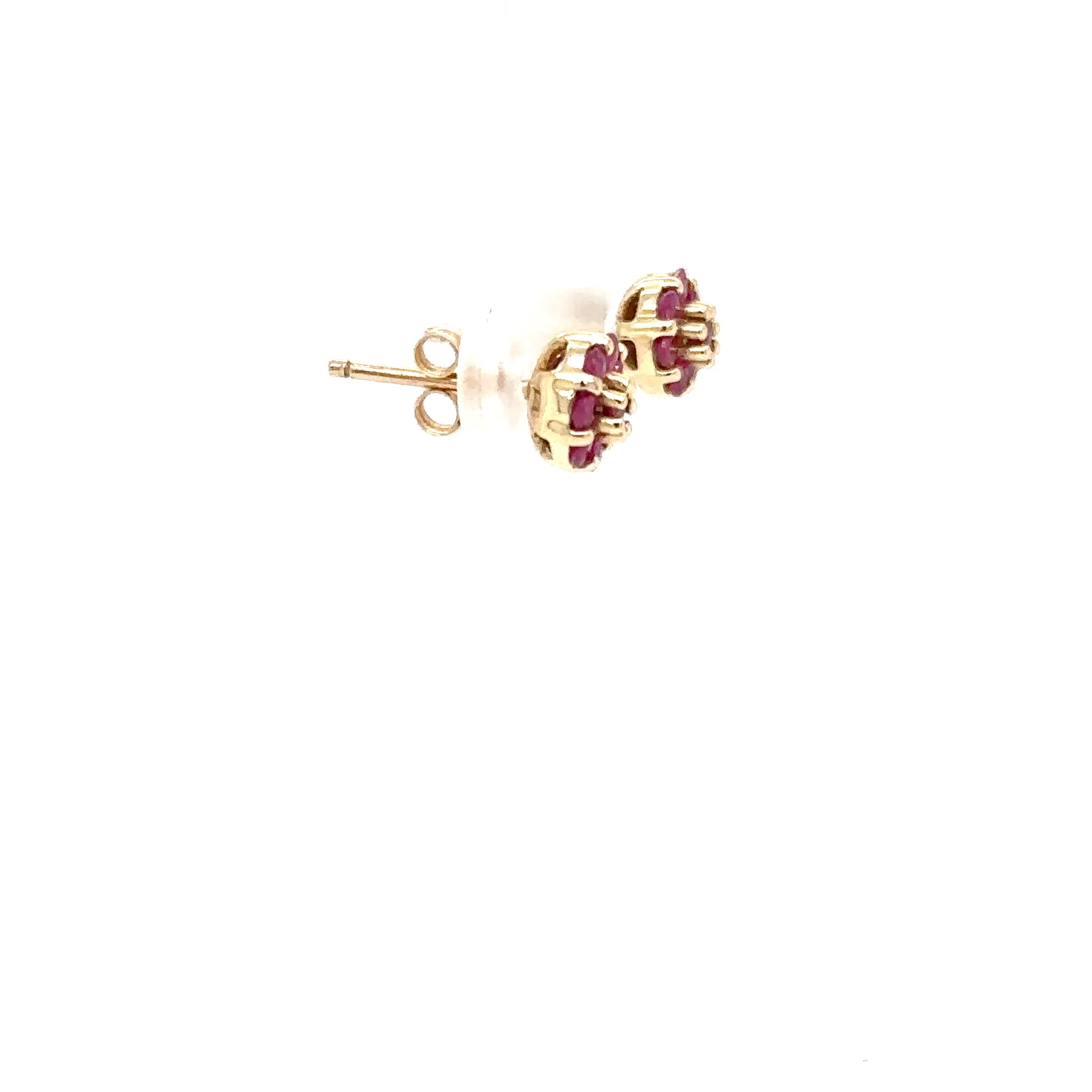 Natural Ruby Earrings 14K Gold .64tcw Ruby Earrings July Birthstone Flower Earrings Gemstone Earrings Statement Earrings Vintage Studs - Image 7