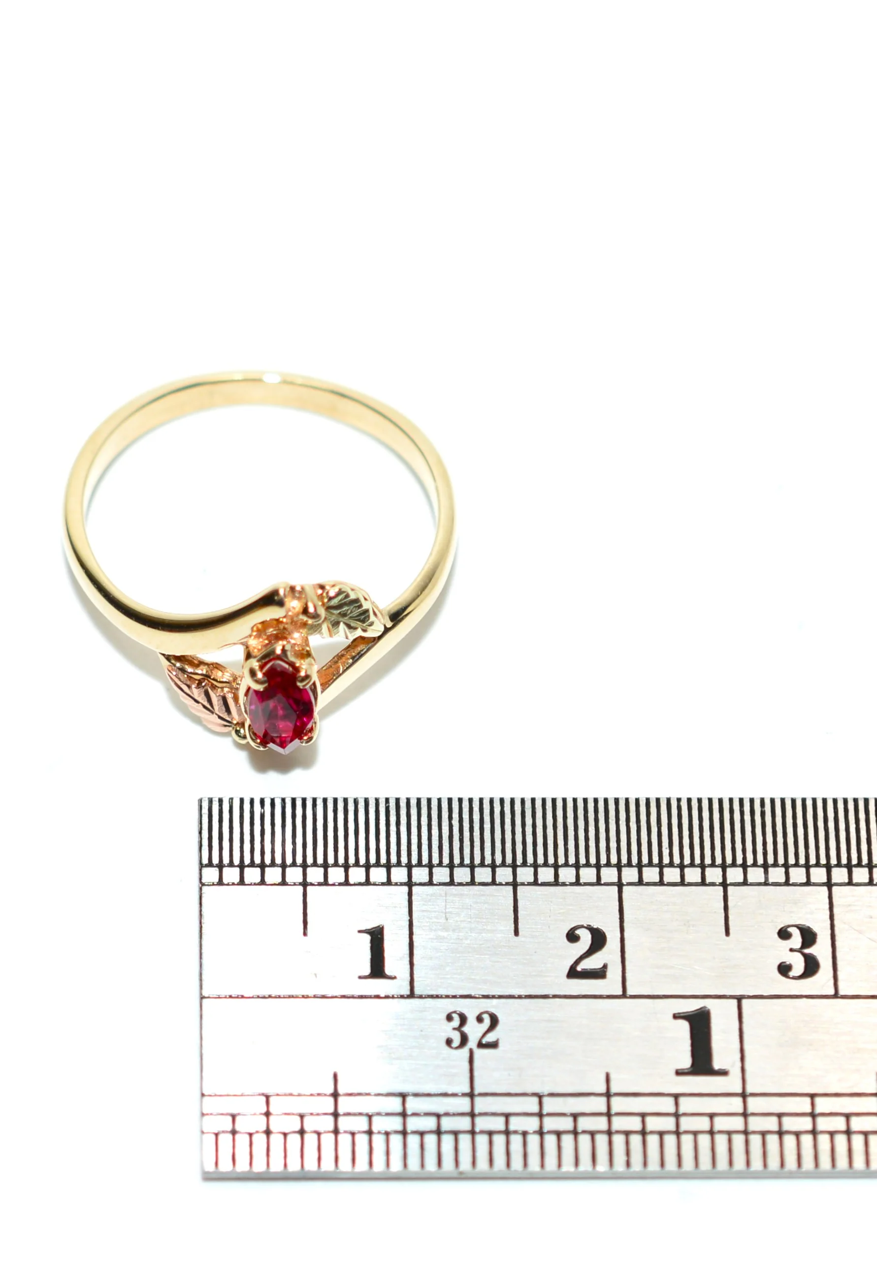 Natural Ruby Ring 10K Solid Gold .43ct Black Hills Gold Ring July Birthstone Tri Tone Gold Tri Colored Gold Solitaire Ring Boho Ring USA - Image 10