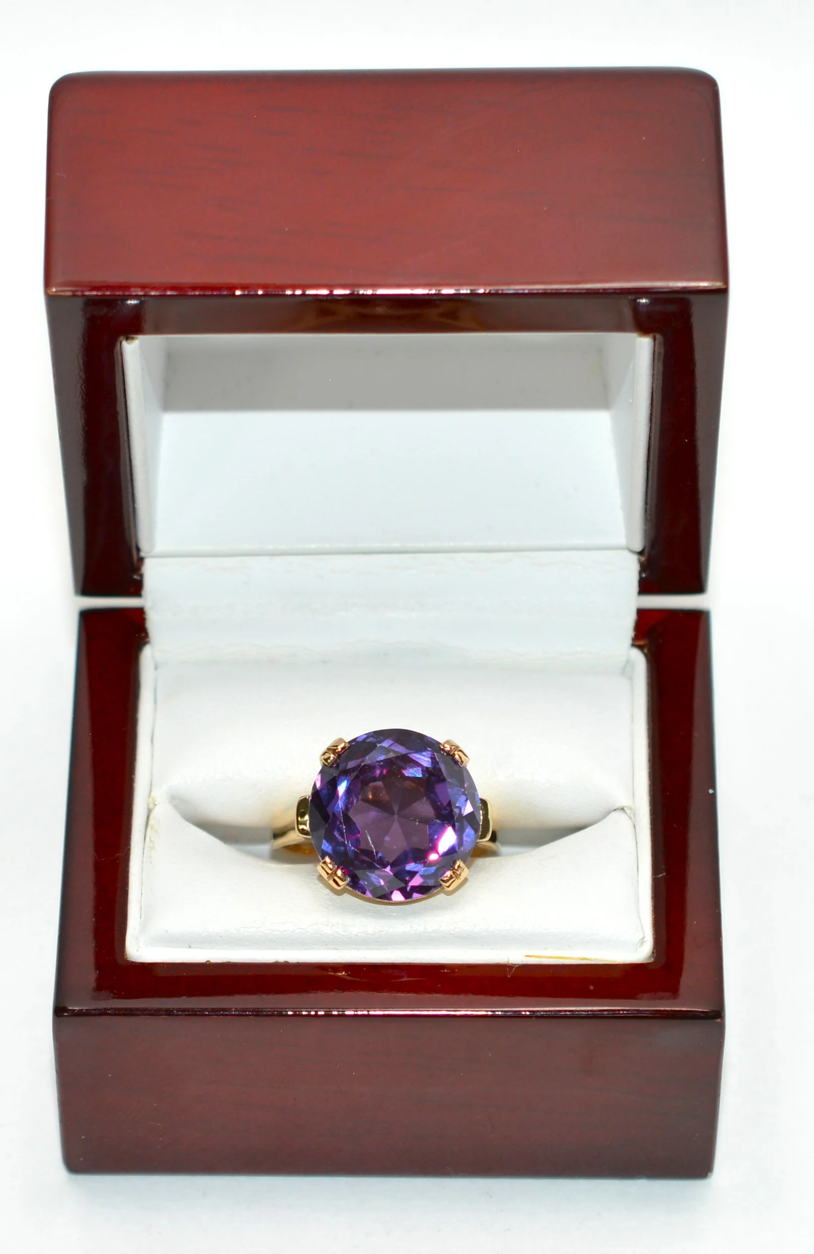 Natural Siberian Amethyst Ring 14K Solid Gold 8.43ct Gemstone Ring Birthstone Ring Solitaire Statement Ring Purple Ring Estate Cocktail Ring - Image 12