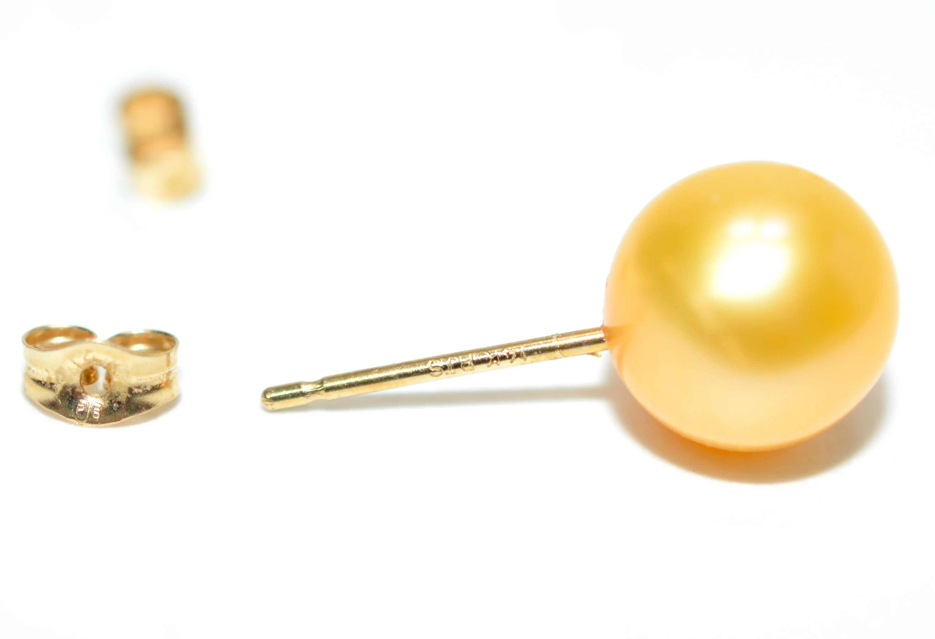 Natural South Sea Pearl Earrings 14K Solid Gold Earrings Solitaire Stud Earrings Gold Pearl Statement Earrings Vintage Earrings Estate - Image 6