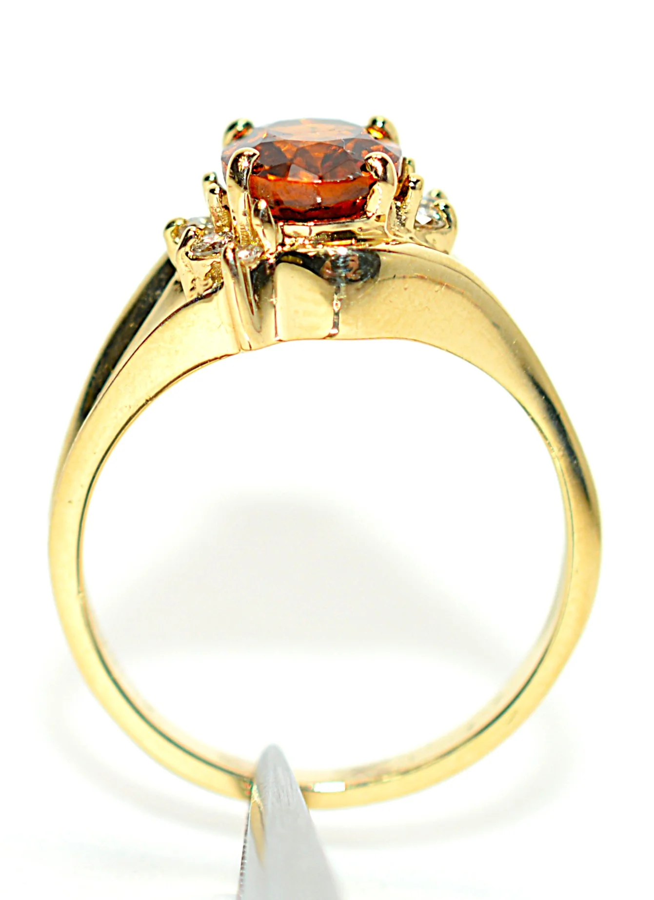 Natural Spessartine Mandarin Garnet & Diamond Ring 14K Solid Gold 1.73tcw Fanta Garnet Ring Orange Ring January Birthstone Ring Women's Ring - Image 3
