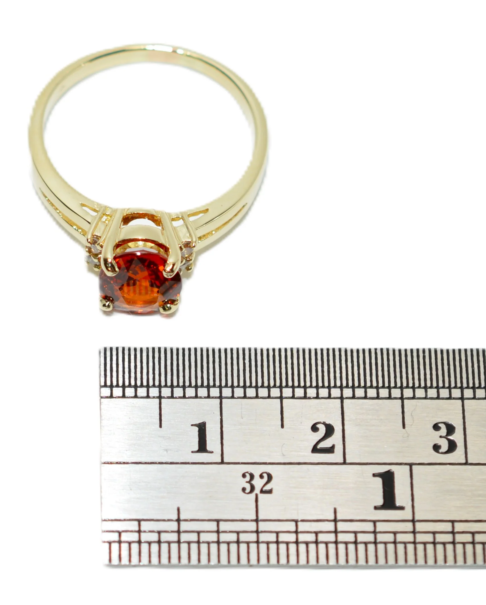 Natural Spessartine Mandarin Garnet & Diamond Ring 14K Solid Gold 1.96tcw Fanta Garnet Ring Orange Ring January Birthstone Ring Women's Ring - Image 10