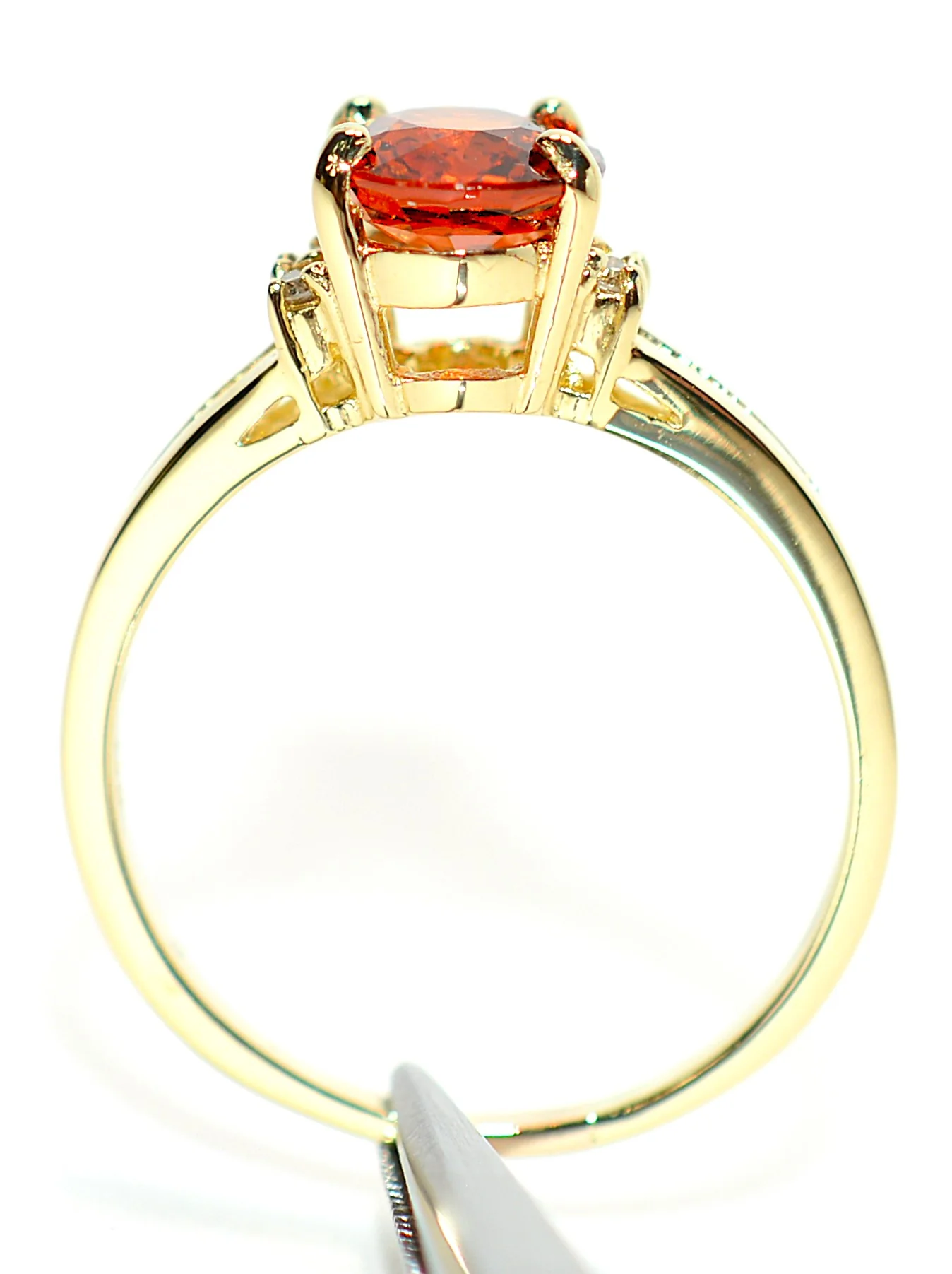 Natural Spessartine Mandarin Garnet & Diamond Ring 14K Solid Gold 1.96tcw Fanta Garnet Ring Orange Ring January Birthstone Ring Women's Ring - Image 3