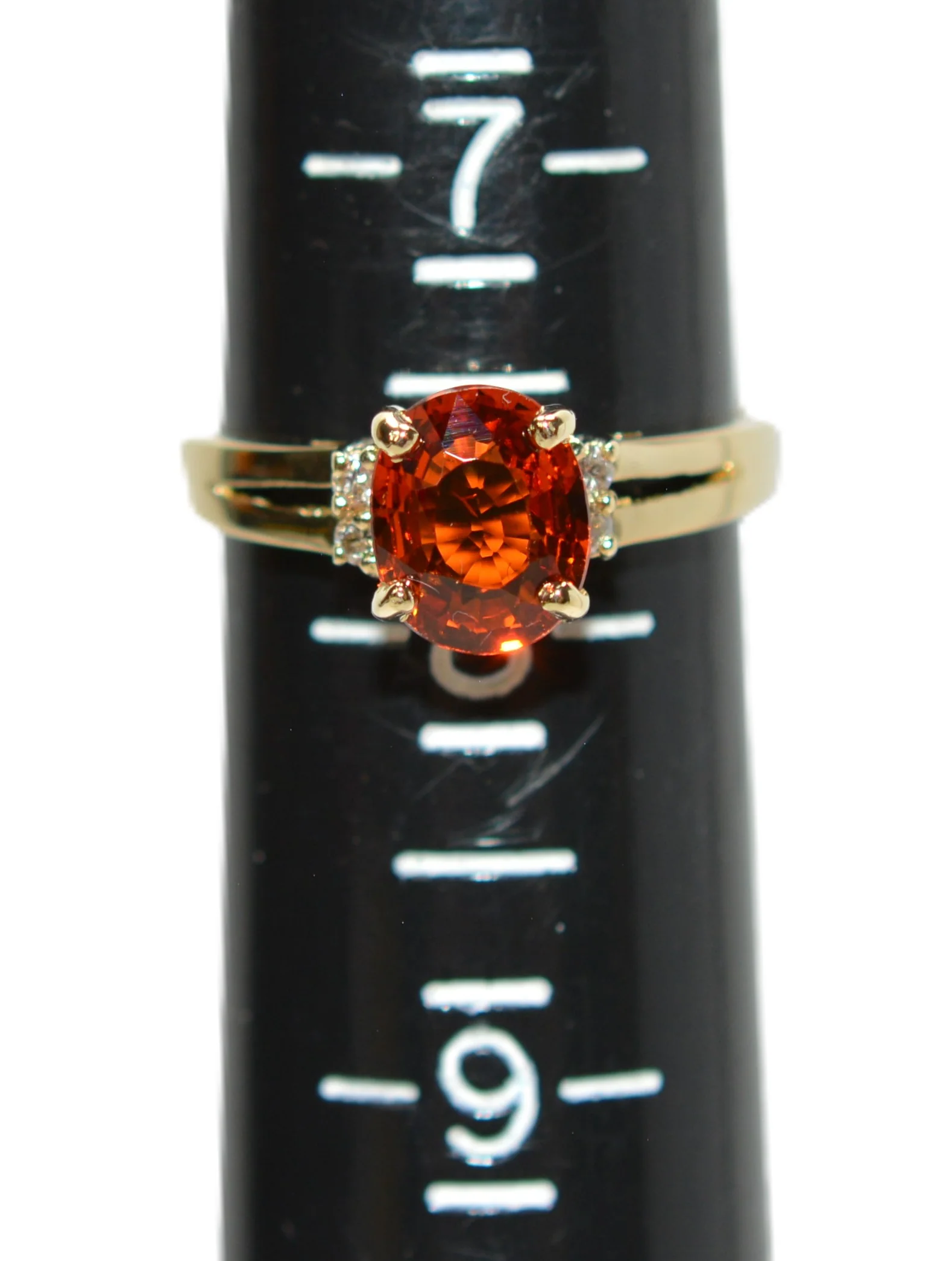 Natural Spessartine Mandarin Garnet & Diamond Ring 14K Solid Gold 1.96tcw Fanta Garnet Ring Orange Ring January Birthstone Ring Women's Ring - Image 9