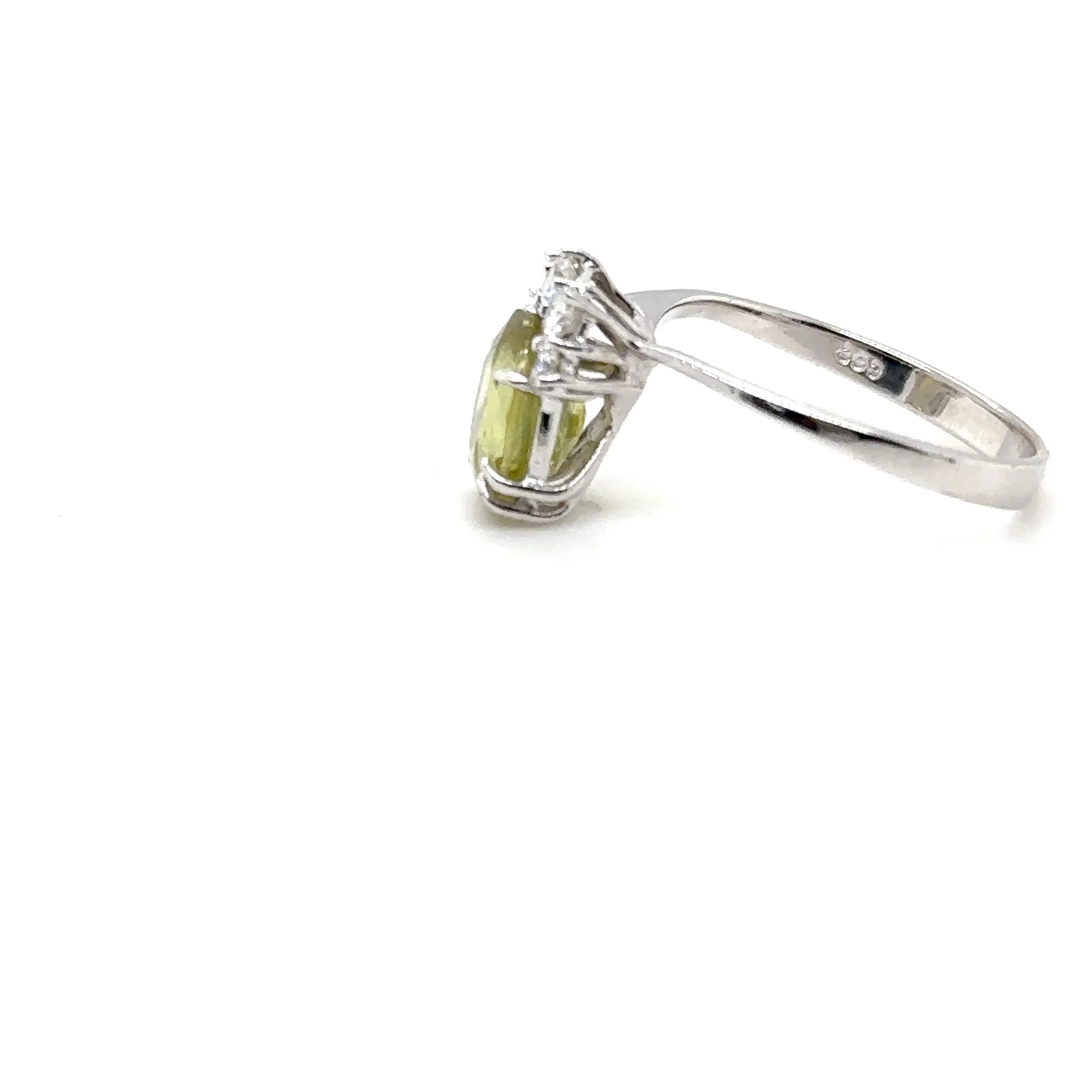 Natural Sphene & Diamond Ring 14K White Gold 2.52tcw Titanite Gemstone Yellow Green Ring Womens Ring Statement Ring Vintage Estate Ring - Image 10