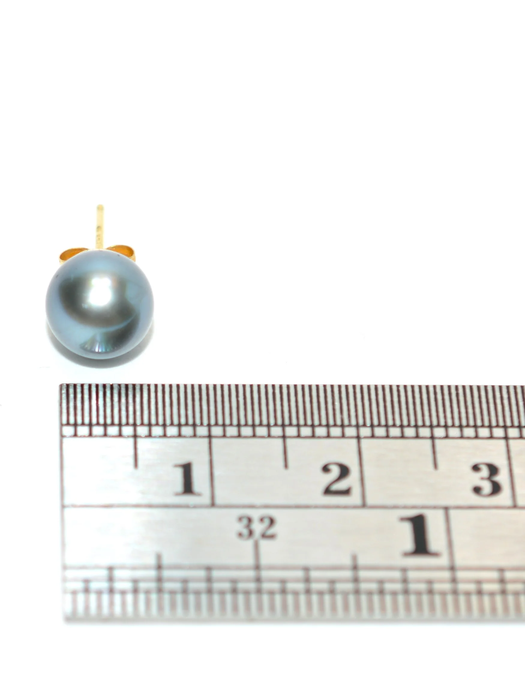 Natural Tahitian Black Pearl Earrings 14K Solid Gold Earrings Solitaire Stud Earrings Gray Pearl Statement Earrings Vintage Earrings Estate - Image 8
