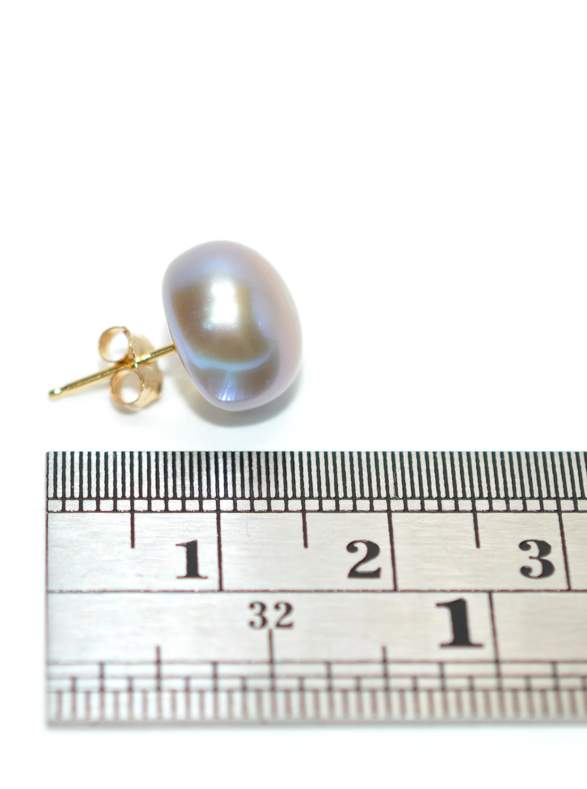 Natural Tahitian Pearl Earrings 14K Solid Gold Earrings Solitaire Stud Earrings Gray Pearl Statement Earrings Vintage Earrings Estate - Image 9