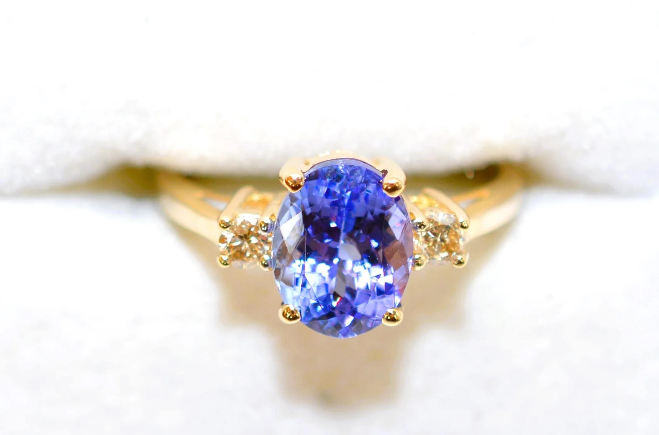 Natural Tanzanite & Diamond Ring 14K Solid Gold 2.78tcw Gemstone Ring Birthstone Ring Engagement Ring Cocktail Ring Estate Jewellery Blue - Image 5
