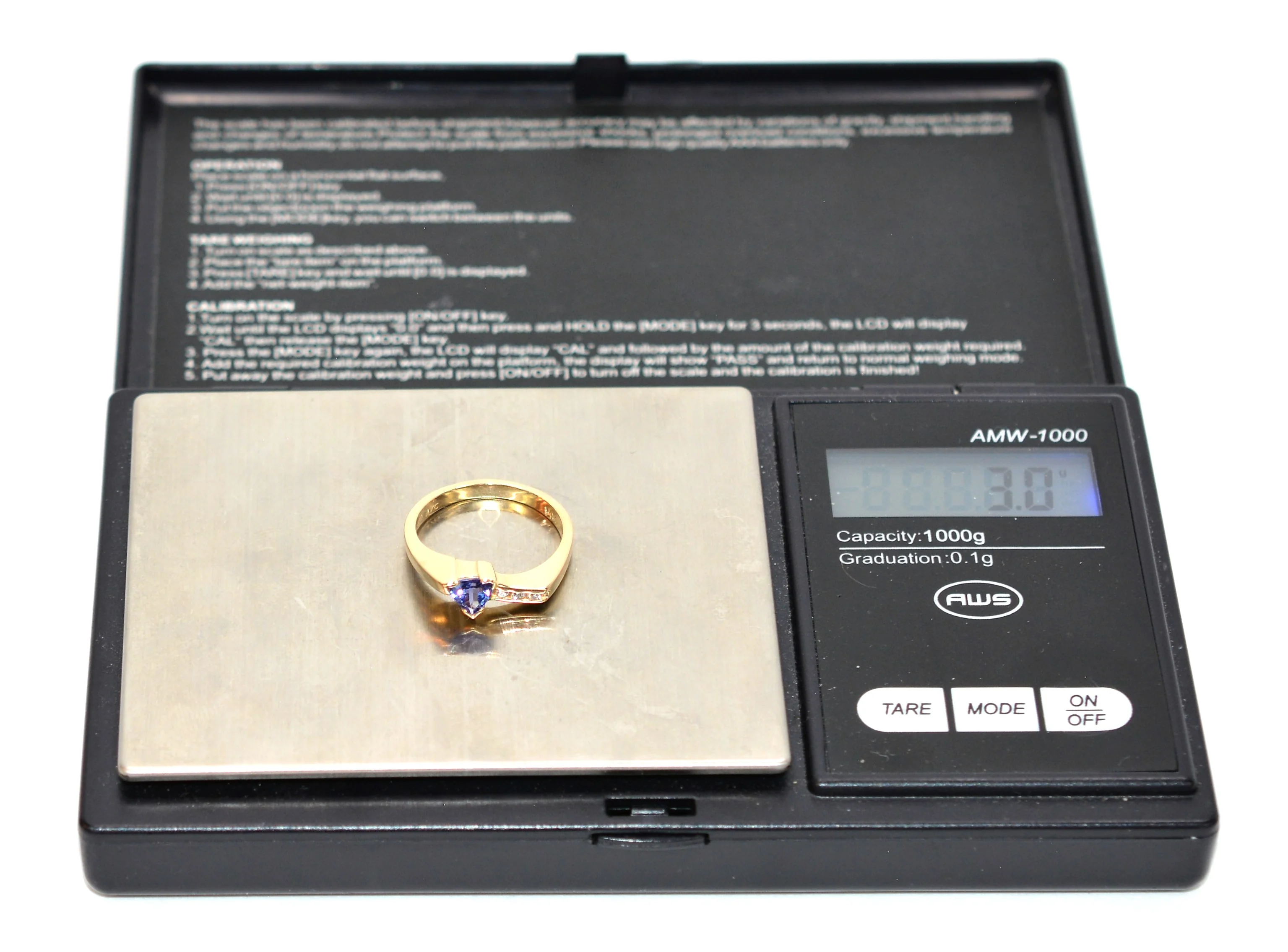 Natural Tanzanite & Diamond Ring 14K Solid Gold .56tcw Gemstone Ring Birthstone Ring Statement Ring Cocktail Ring Tanzanite Ring Estate - Image 11