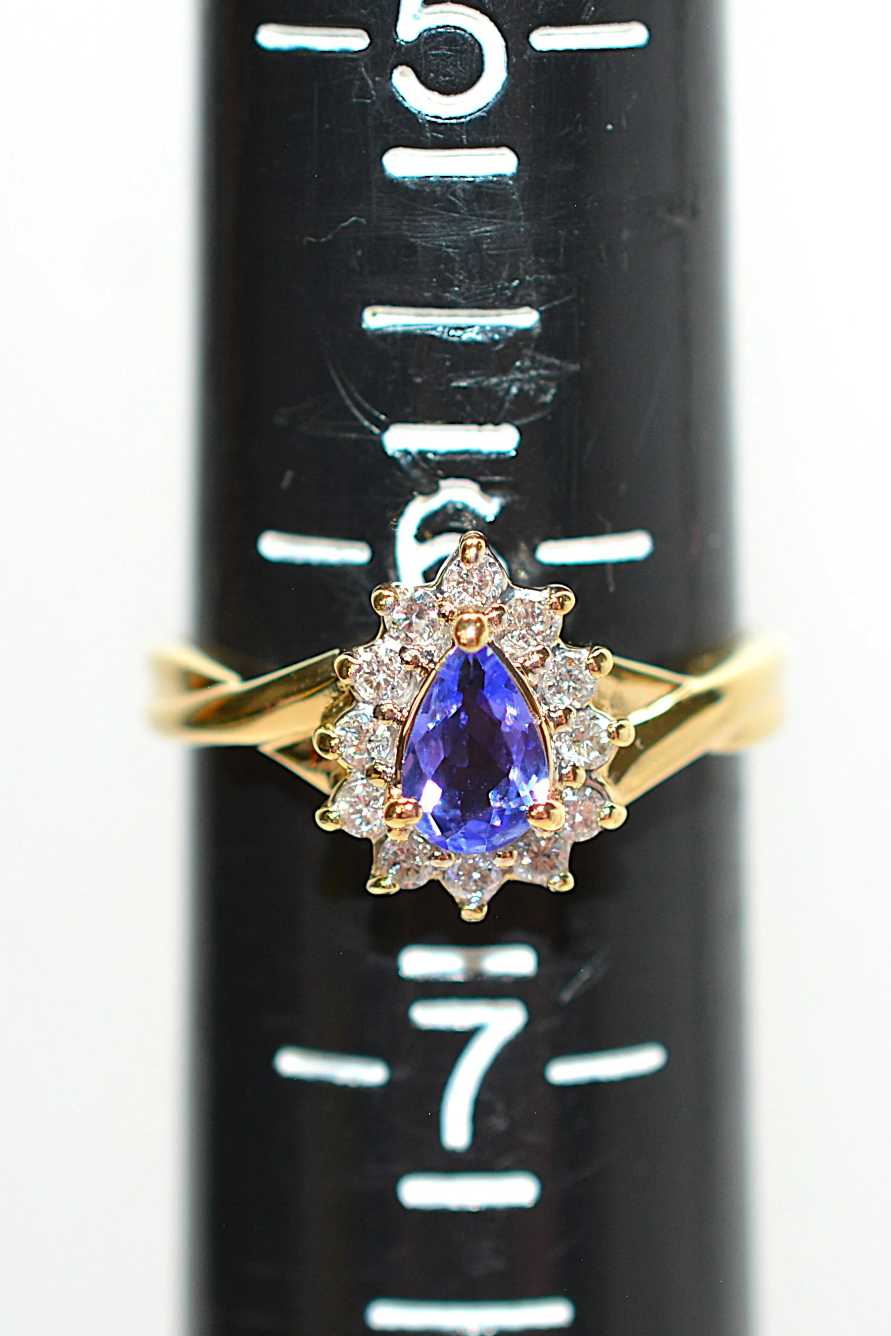 Natural Tanzanite & Diamond Ring 14K Solid Gold .51tcw Statement Ring Gemstone Ring December Birthstone Ring Fine Estate Jewelry Trillion - Image 9