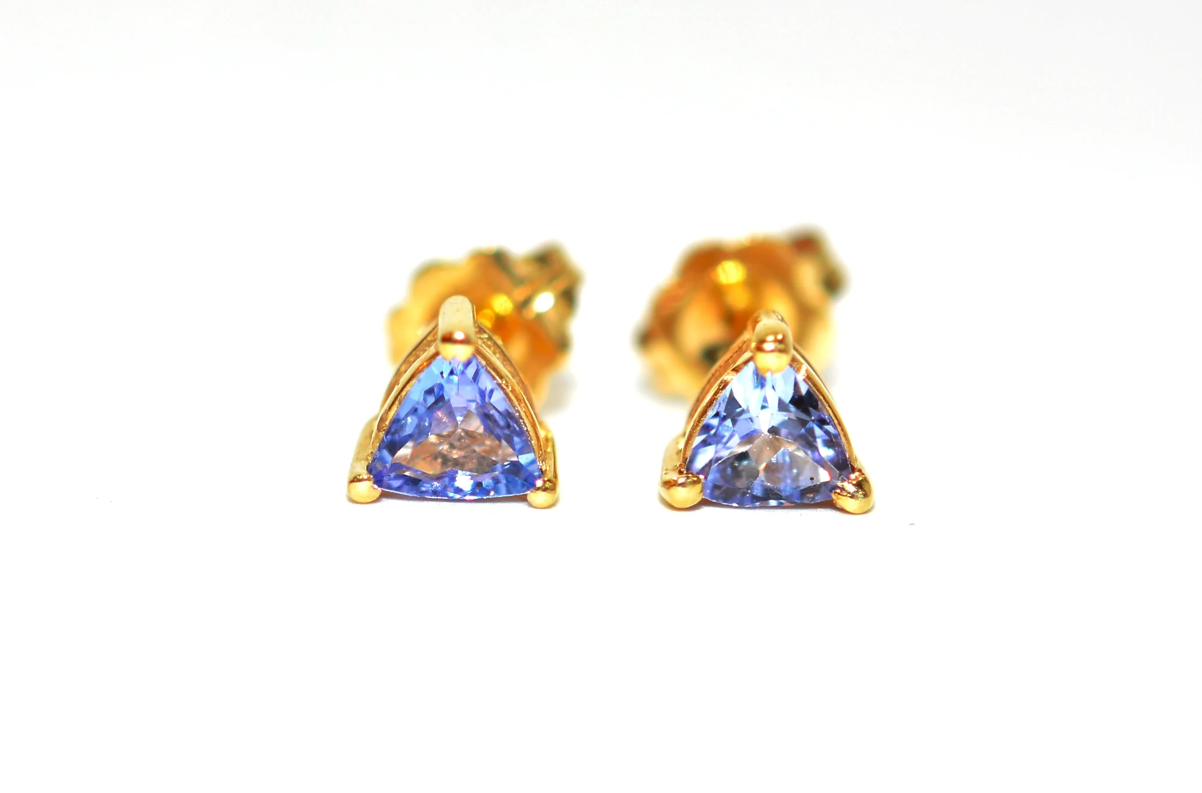 Natural Tanzanite Earrings 14K Solid Gold .36tcw Gemstone Earrings Birthstone Earrings Stud Earrings Solitaire Earrings Purple Earrings