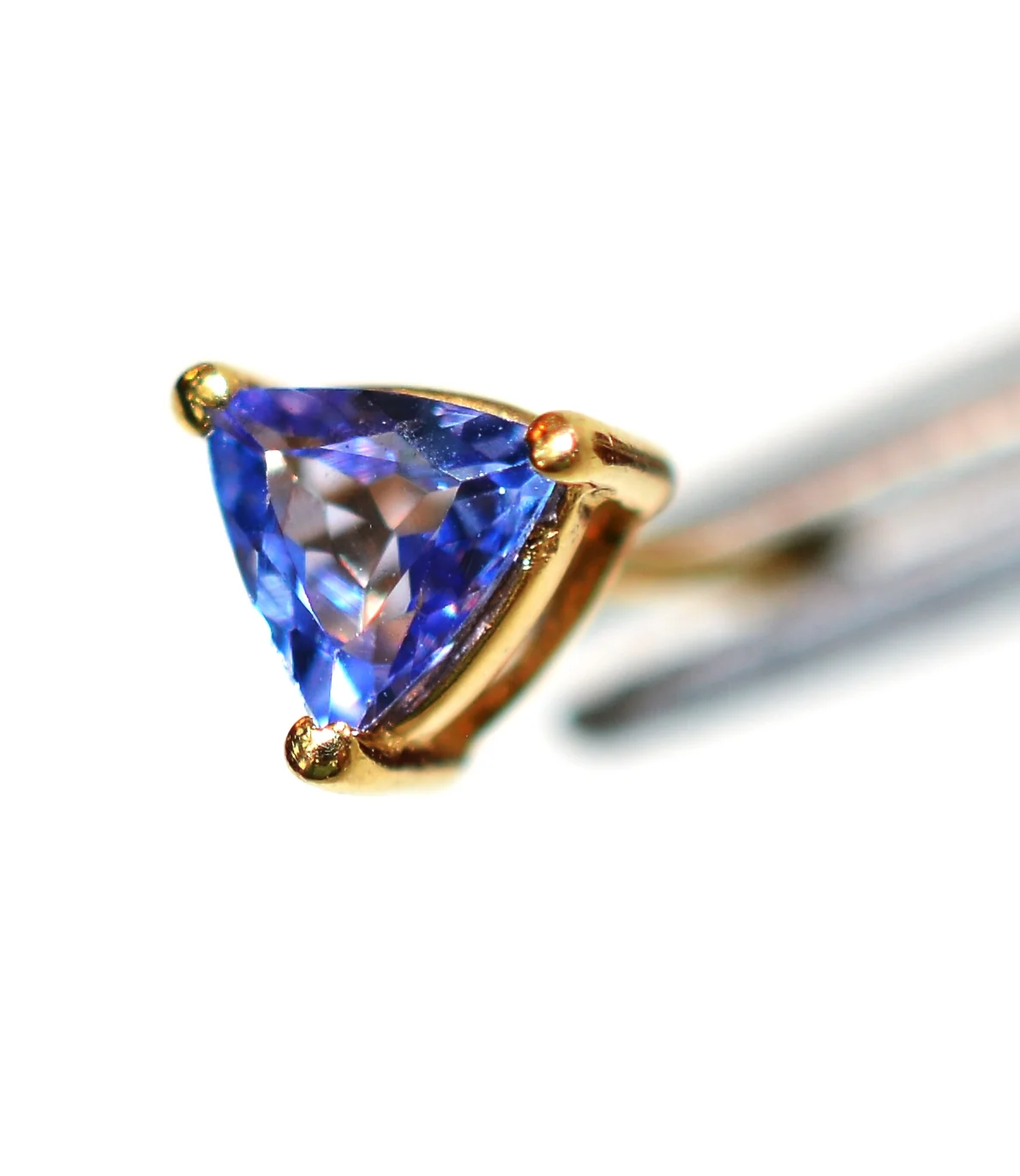 Natural Tanzanite Earrings 14K Solid Gold .36tcw Gemstone Earrings Birthstone Earrings Stud Earrings Solitaire Earrings Purple Earrings - Image 2