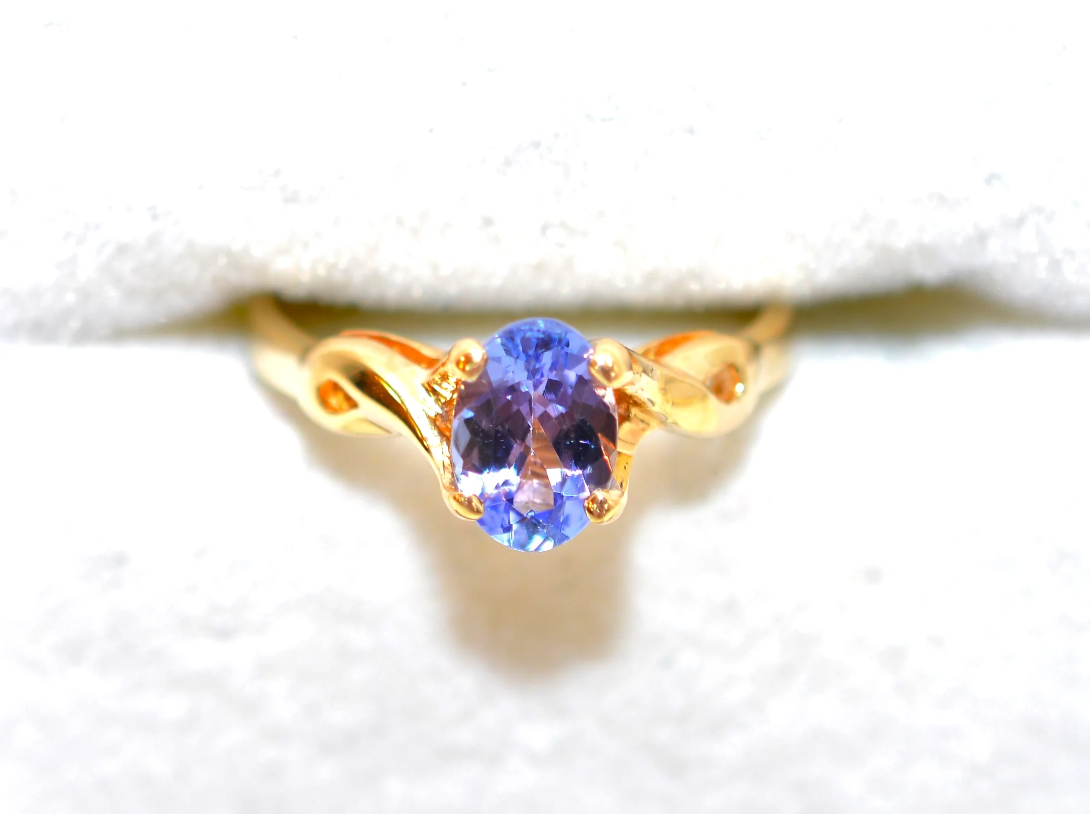 Natural Tanzanite Ring 10K Solid Gold .82ct Solitaire Ring Statement Ring Vintage Ring Estate Jewelry Vintage Jewellery Birthstone Ring - Image 5