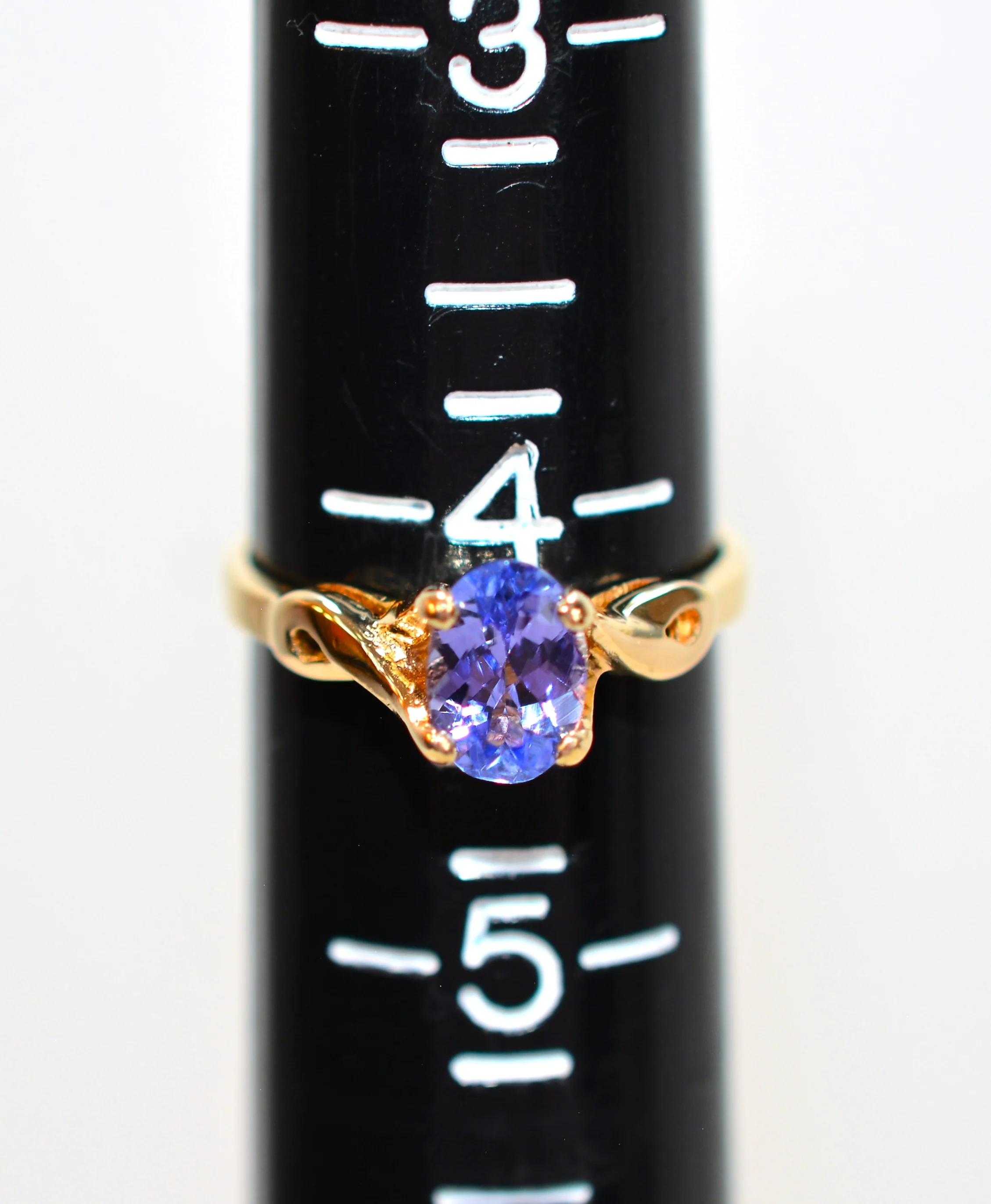 Natural Tanzanite Ring 10K Solid Gold .82ct Solitaire Ring Statement Ring Vintage Ring Estate Jewelry Vintage Jewellery Birthstone Ring - Image 9