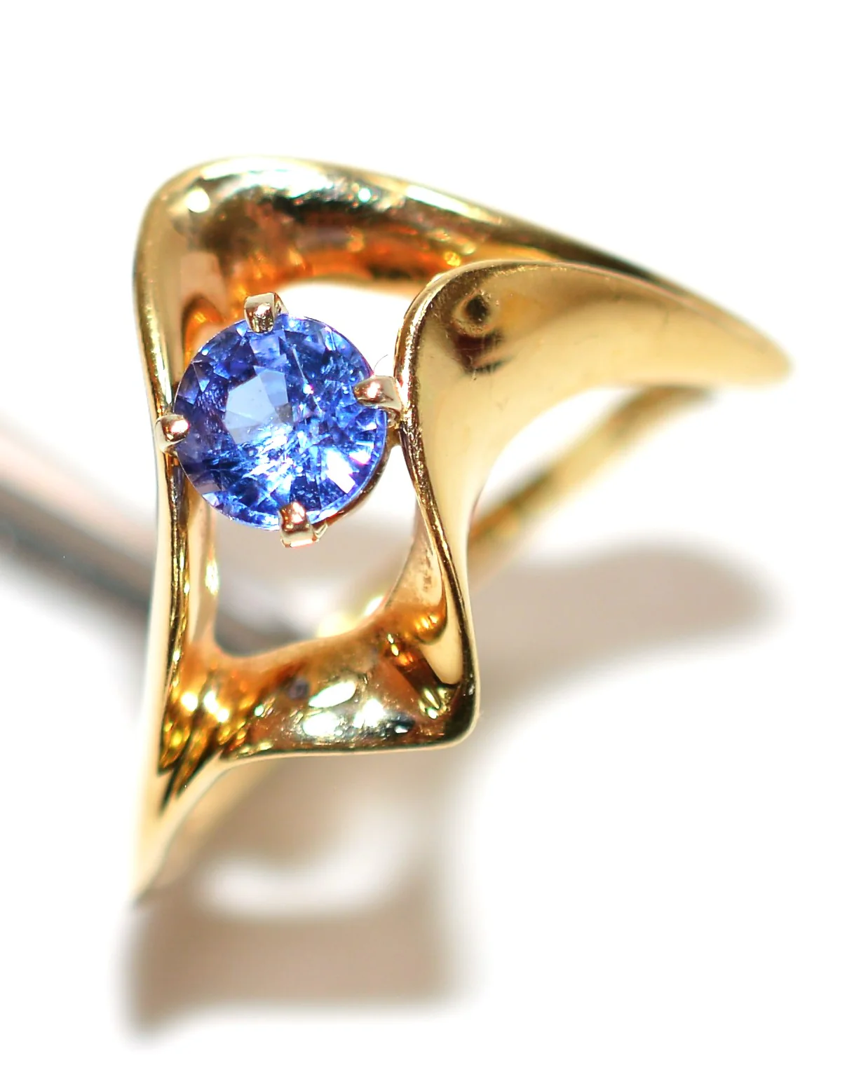 Natural Tanzanite Ring 14K Solid Gold .56ct Solitaire Ring Vintage Ladies Womens Estate December Birthstone Violet Fine Statement Jewellery - Image 4