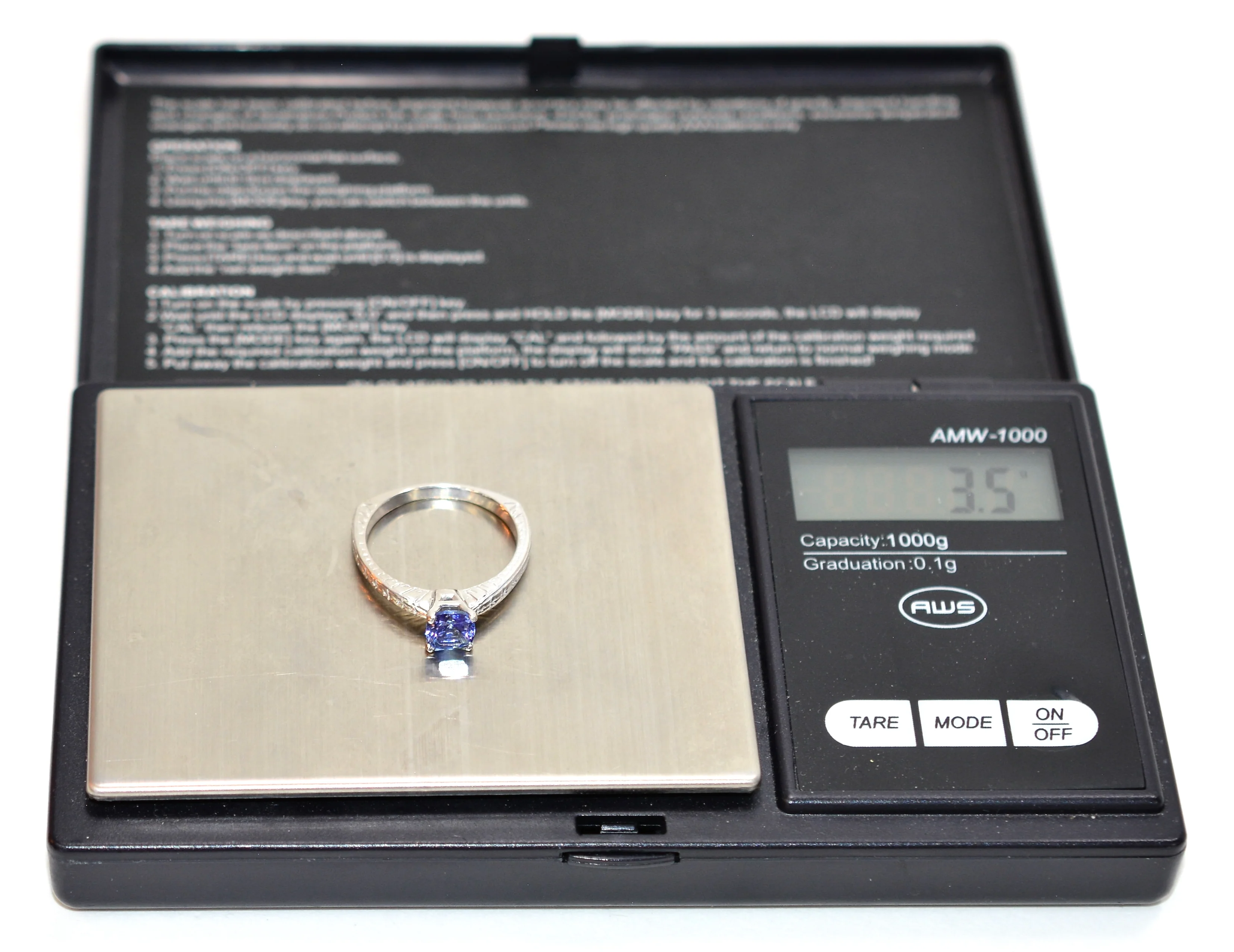Natural Tanzanite Ring 14K Solid White Gold 1.06ct Solitaire Ring Cocktail Ring Purple Ring Blue Ring Birthstone Ring Engagement Ring - Image 11
