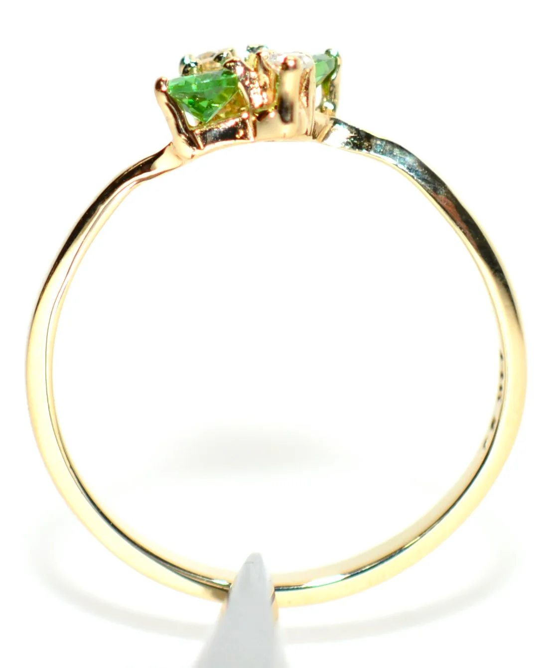Natural Tsavorite Garnet & Diamond Ring 14K Solid Gold .43tcw Engagement Ring Green Gemstone Ring Pear January Birthstone Ring Garnet Ring - Image 3