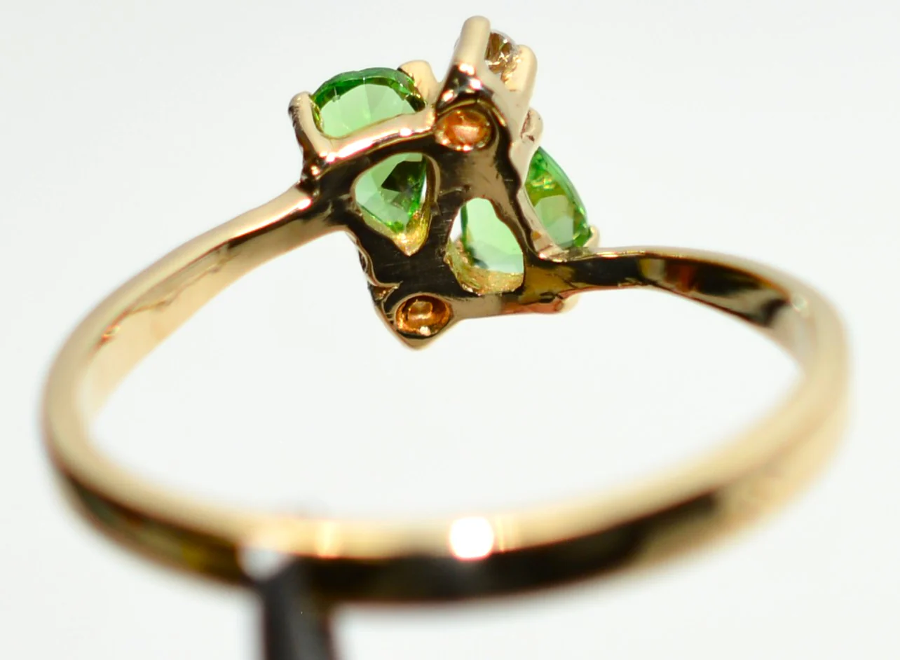 Natural Tsavorite Garnet & Diamond Ring 14K Solid Gold .43tcw Engagement Ring Green Gemstone Ring Pear January Birthstone Ring Garnet Ring - Image 7