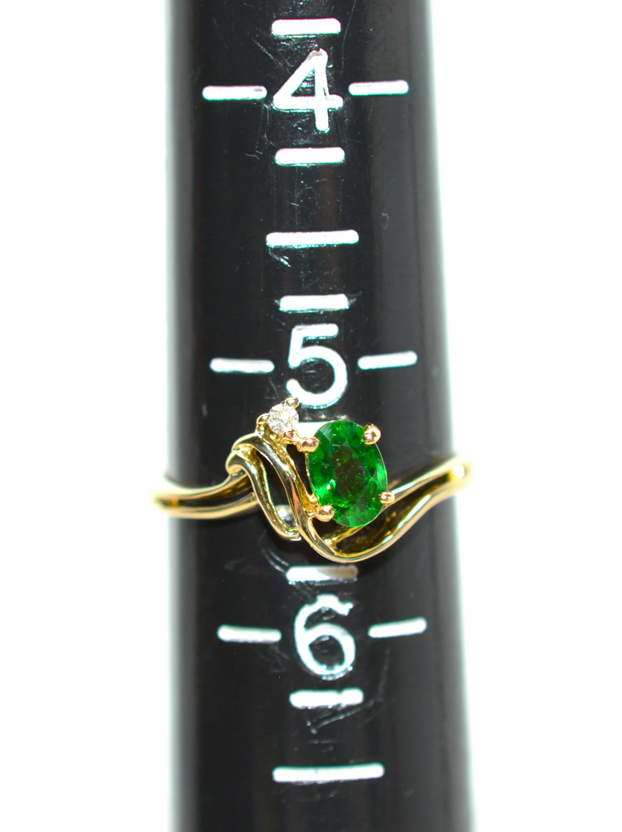 Natural Tsavorite Garnet & Diamond Ring 14K Solid Gold .49tcw Gemstone Ring Engagement Ring Women's Ring Wedding Ring Bridal Jewelry Green - Image 9