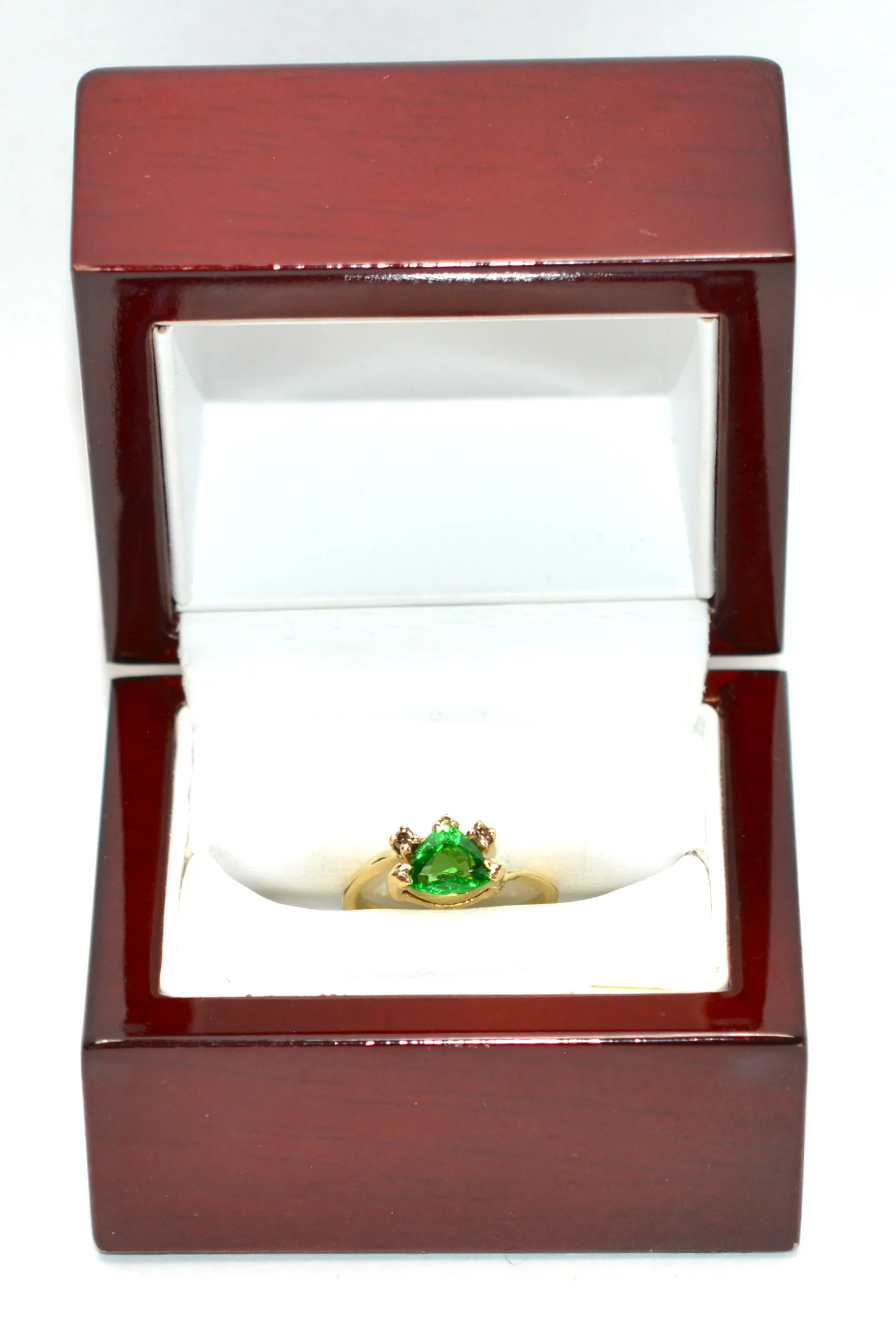 Natural Tsavorite Garnet & Diamond Ring 14K Solid Gold .85tcw Trillion Ring Green Ring Gemstone Ring Garnet Ring Tsavorite Ring Estate Ring - Image 12