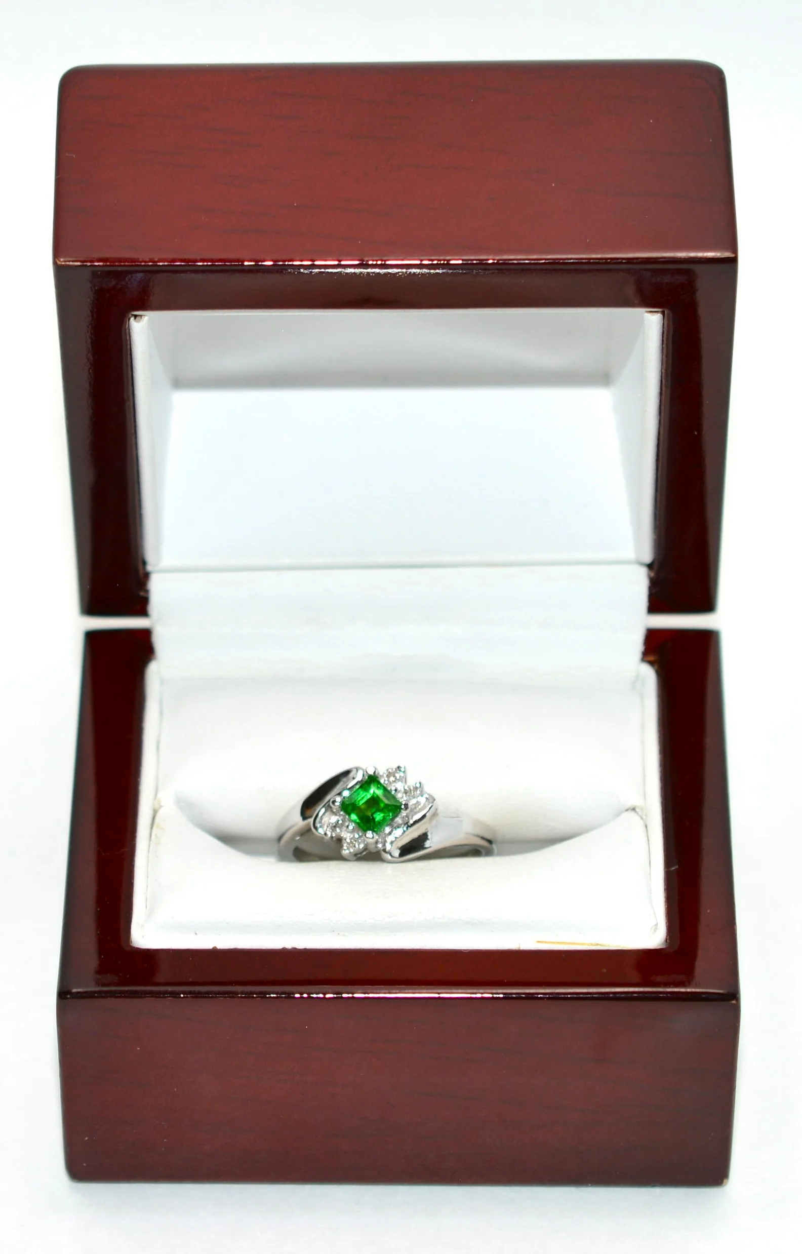 Natural Tsavorite Garnet & Diamond Ring 14K White Gold .57tcw Gemstone Ring Engagement Ring Women's Ring Wedding Ring Bridal Jewelry Green - Image 12