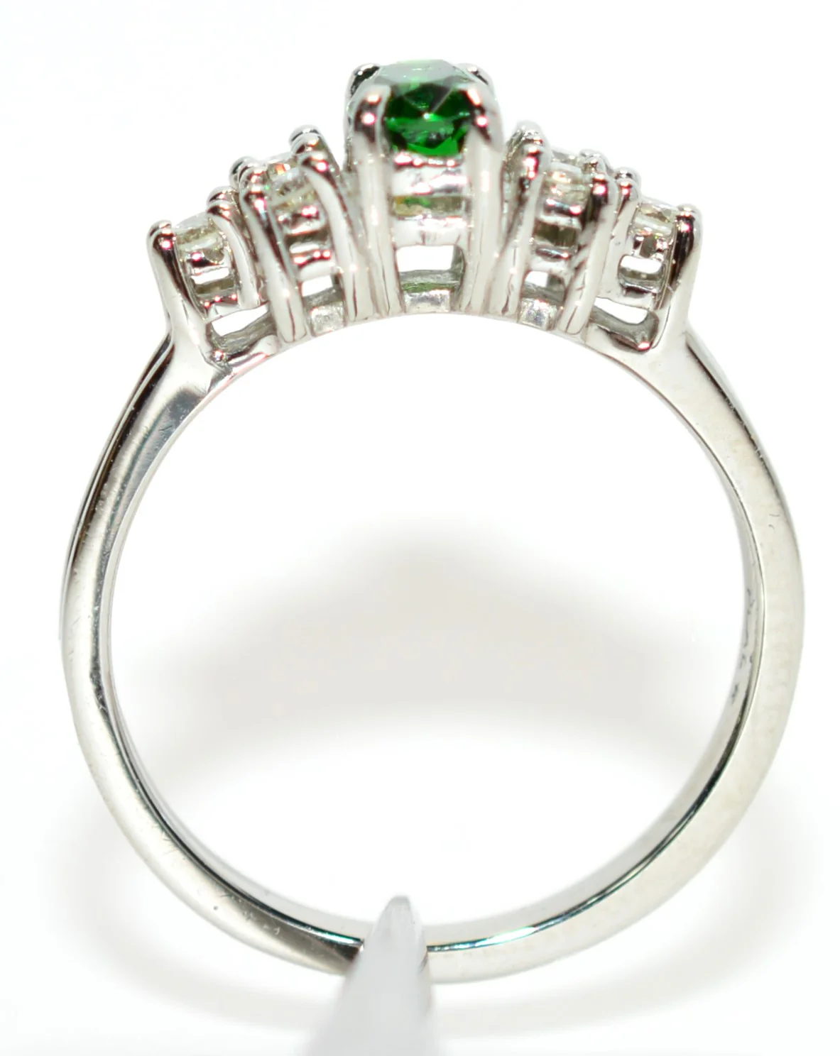Natural Tsavorite Garnet & Diamond Ring Solid Platinum .75tcw Gemstone Ring Engagement Ring Women's Ring Wedding Ring Bridal Jewelry Green - Image 3