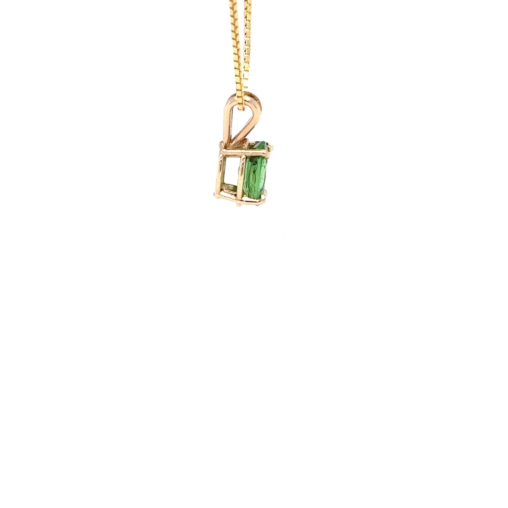Natural Tsavorite Garnet Necklace 14K Solid Gold 1.01ct Pendant Necklace January Birthstone Green Gemstone Solitaire Statement Jewelry - Image 10
